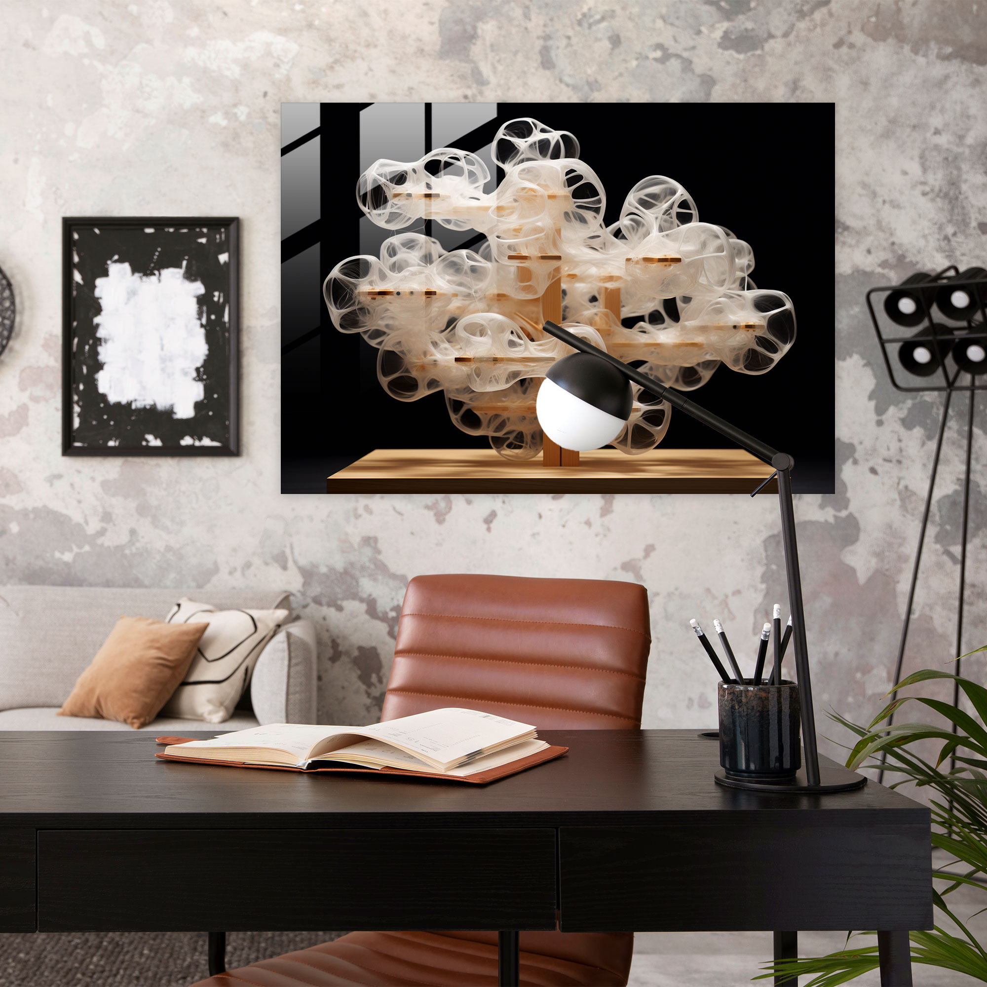 Blockchain Glass Art - Blockchain, Glass Print, Nodes, Wall Decoration