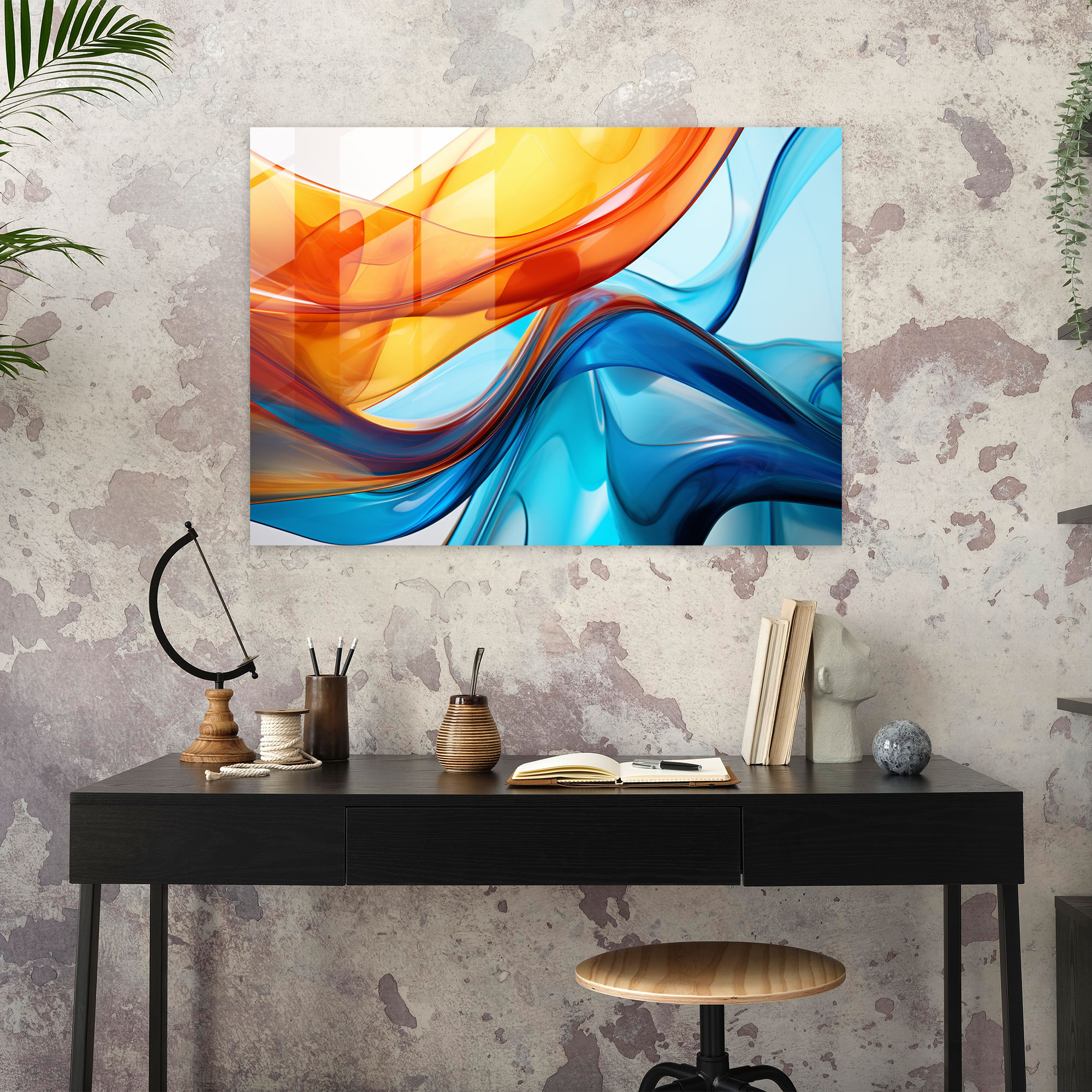 Blockchain Wall Decoration - Blockchain, Vibrant Colors, Home Decoration, Glass Wall Art