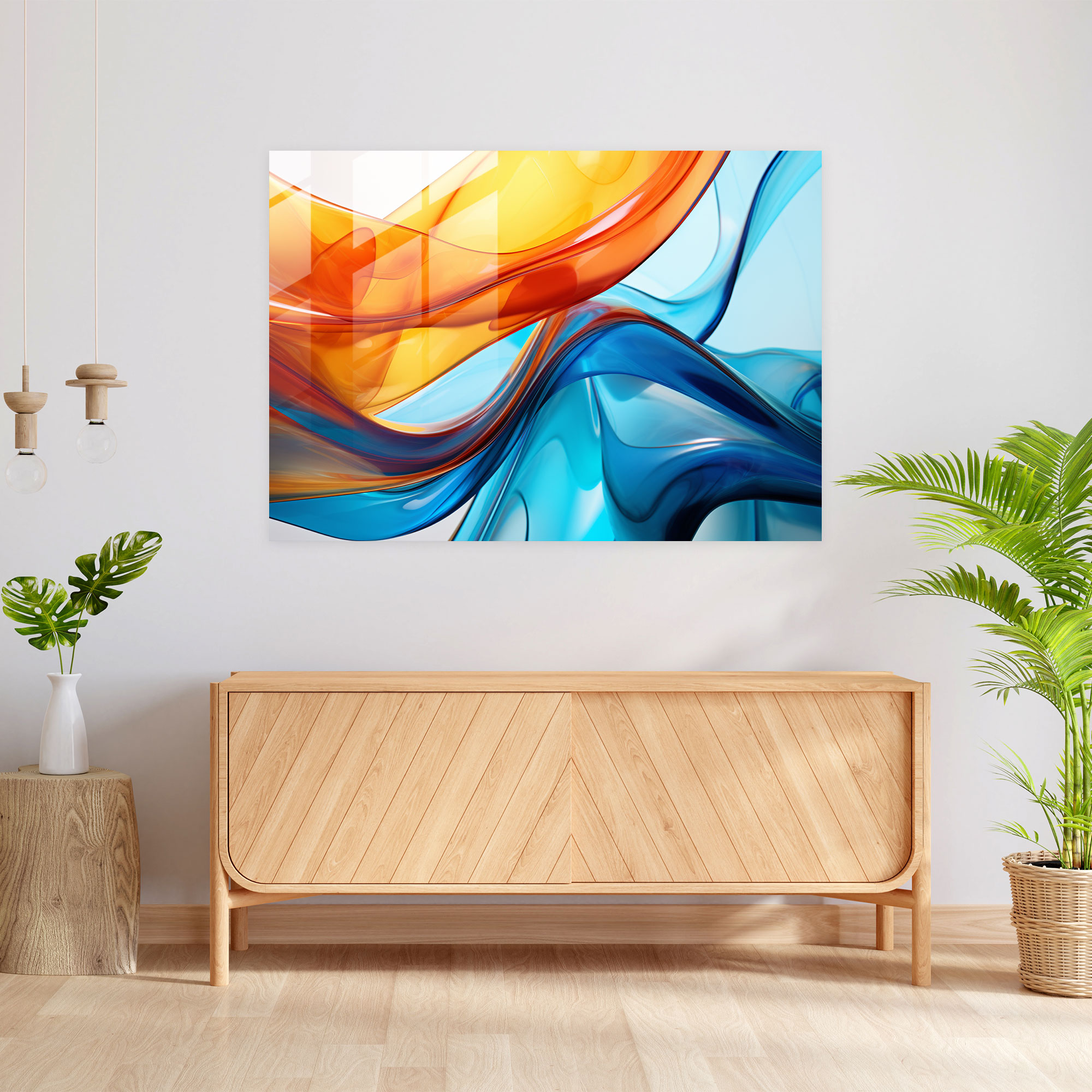 Blockchain Wall Decoration - Blockchain, Vibrant Colors, Home Decoration, Glass Wall Art