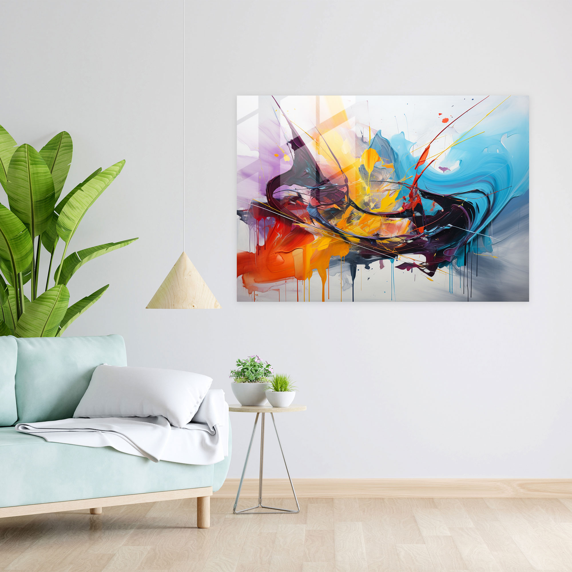 Blockchain Expressionist Glass Print - Blockchain, Glass Wall Art, Home Decoration, Blockchain