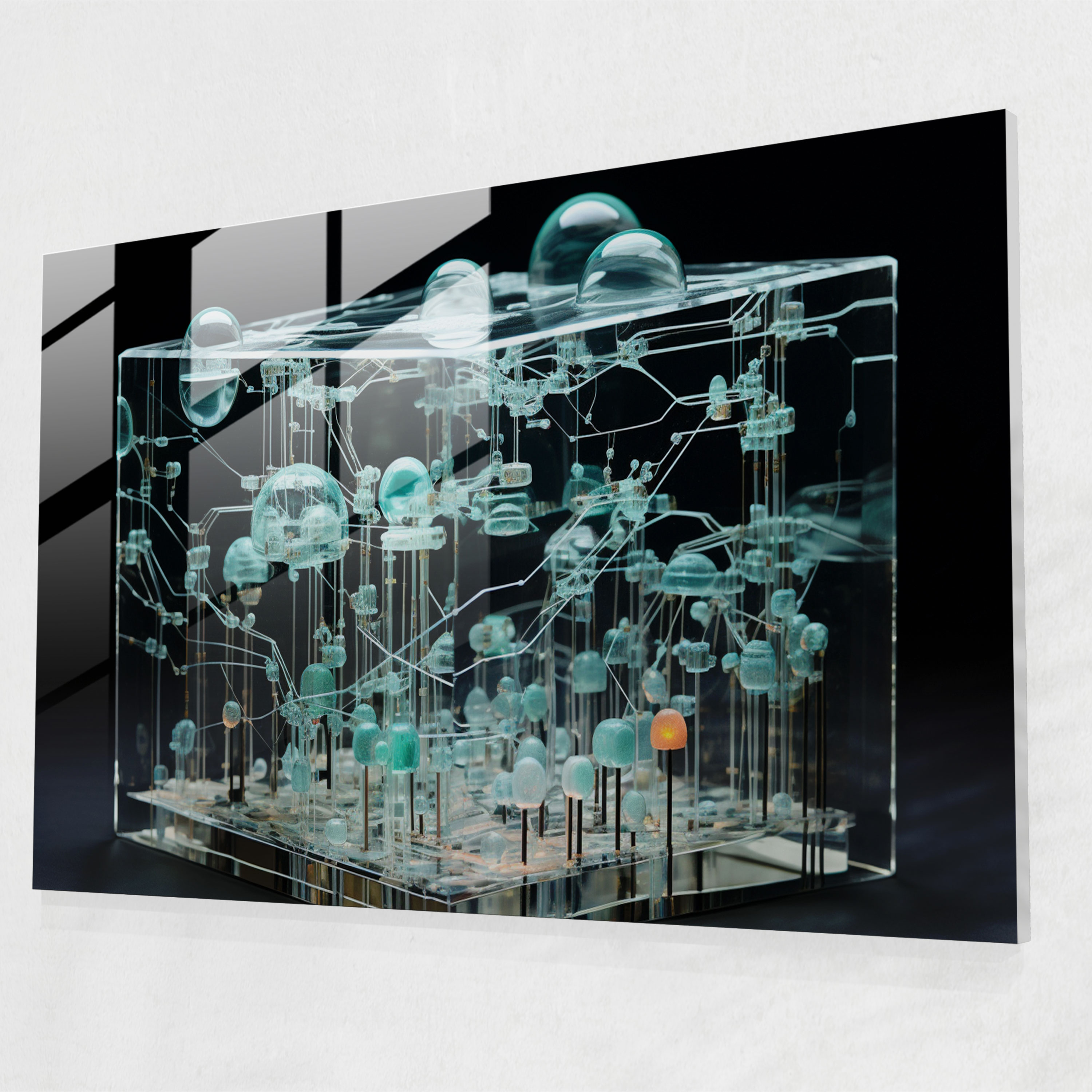 Realistic Blockchain Glass Art - Blockchain, Technology, Home Decoration, Blockchain