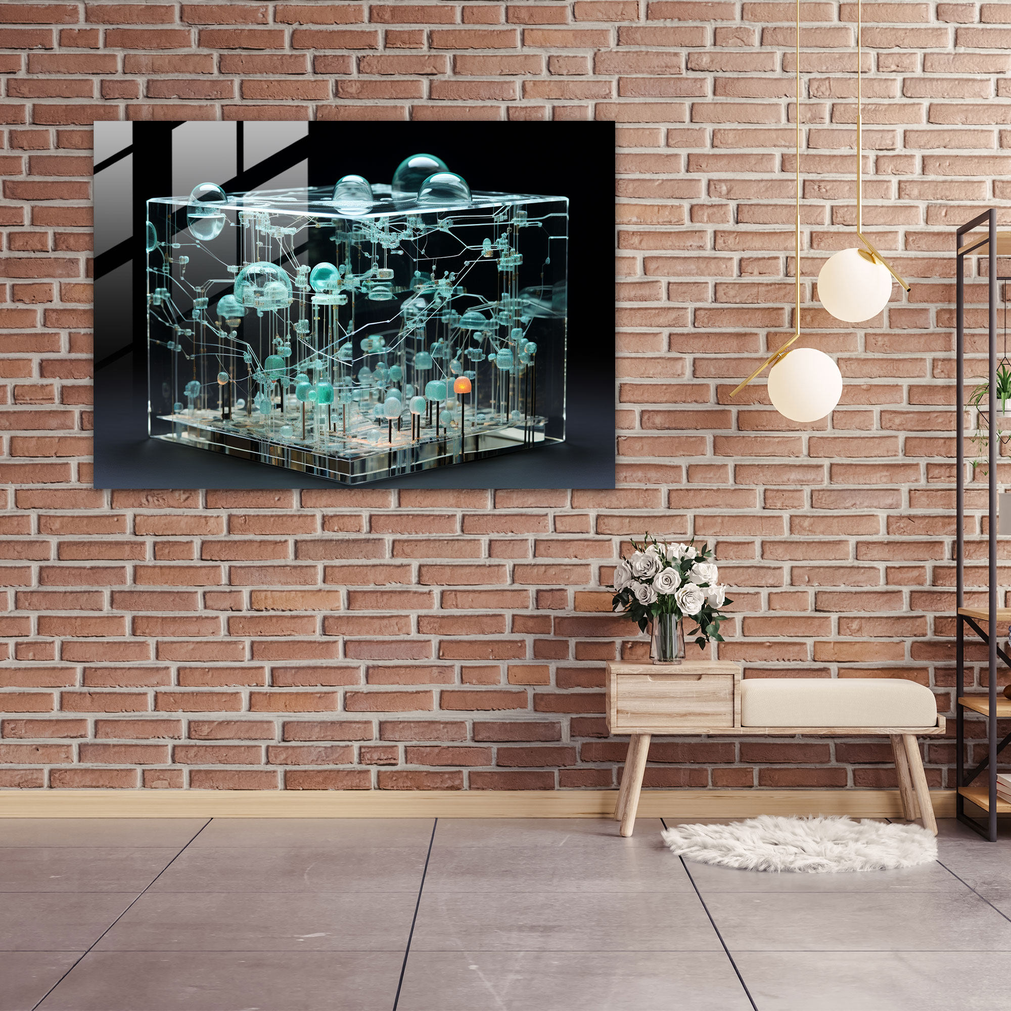 Realistic Blockchain Glass Art - Blockchain, Technology, Home Decoration, Blockchain