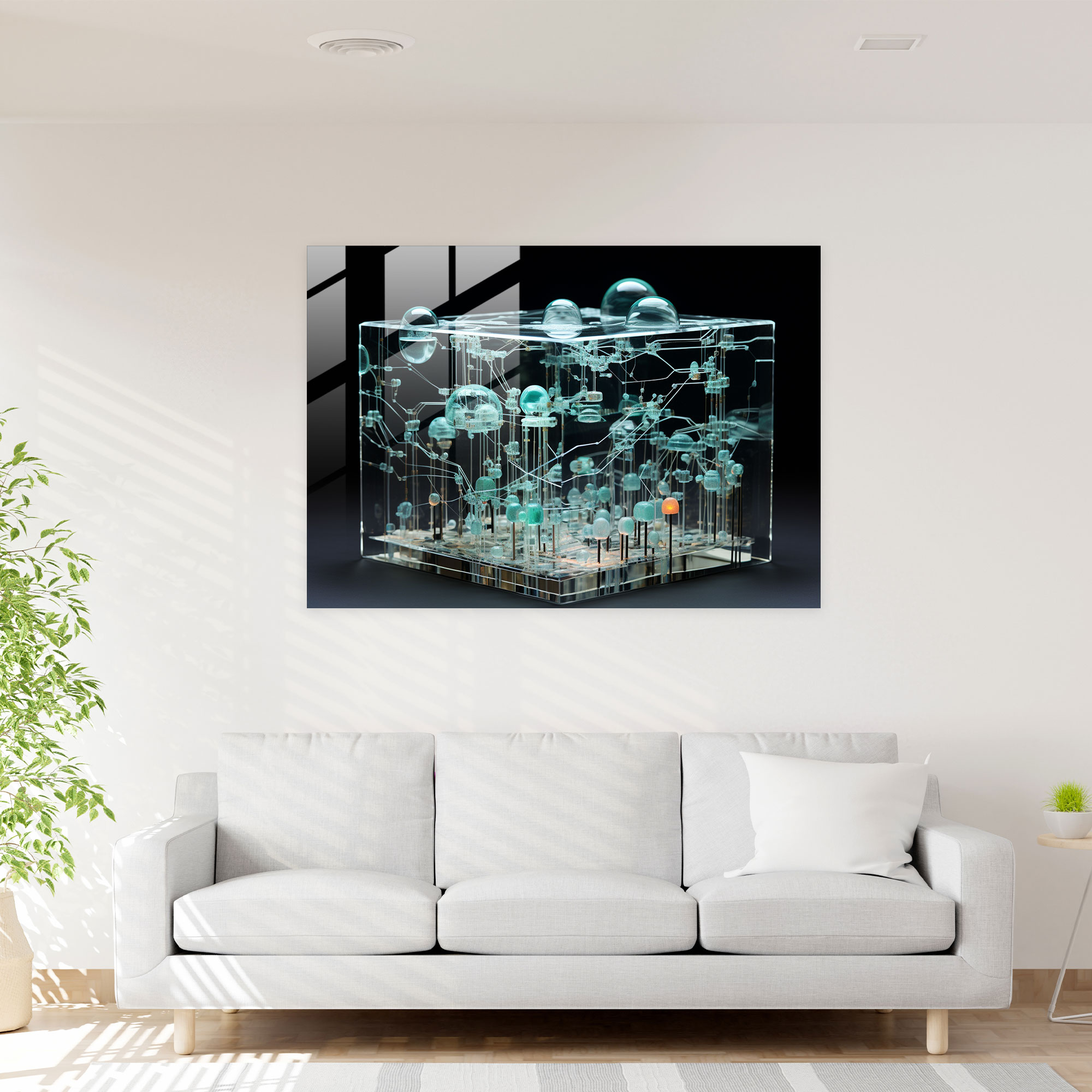 Realistic Blockchain Glass Art - Blockchain, Technology, Home Decoration, Blockchain