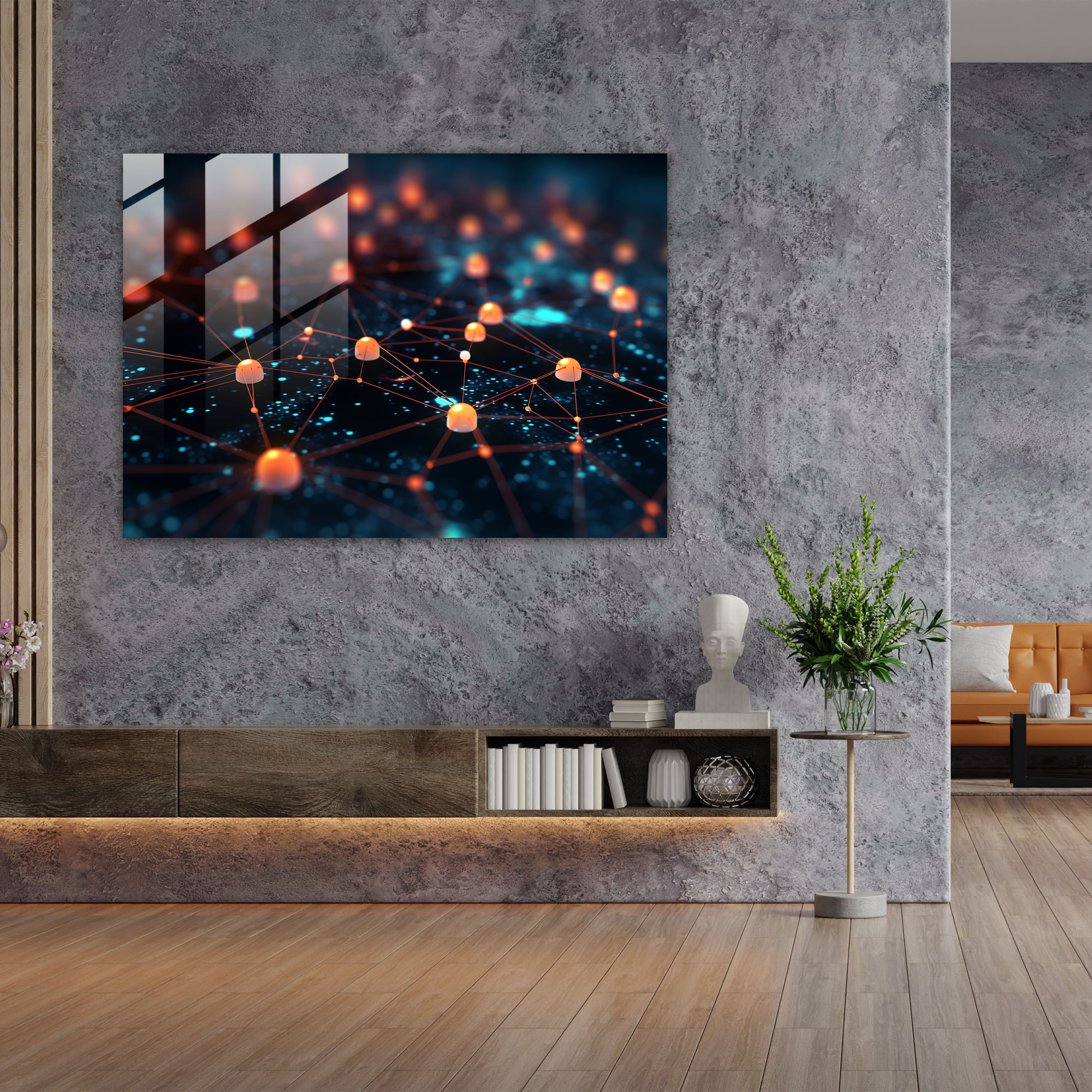 Secure Blockchain Glass Wall Art - Blockchain, Home Decoration, Wall Decoration, Glass Art