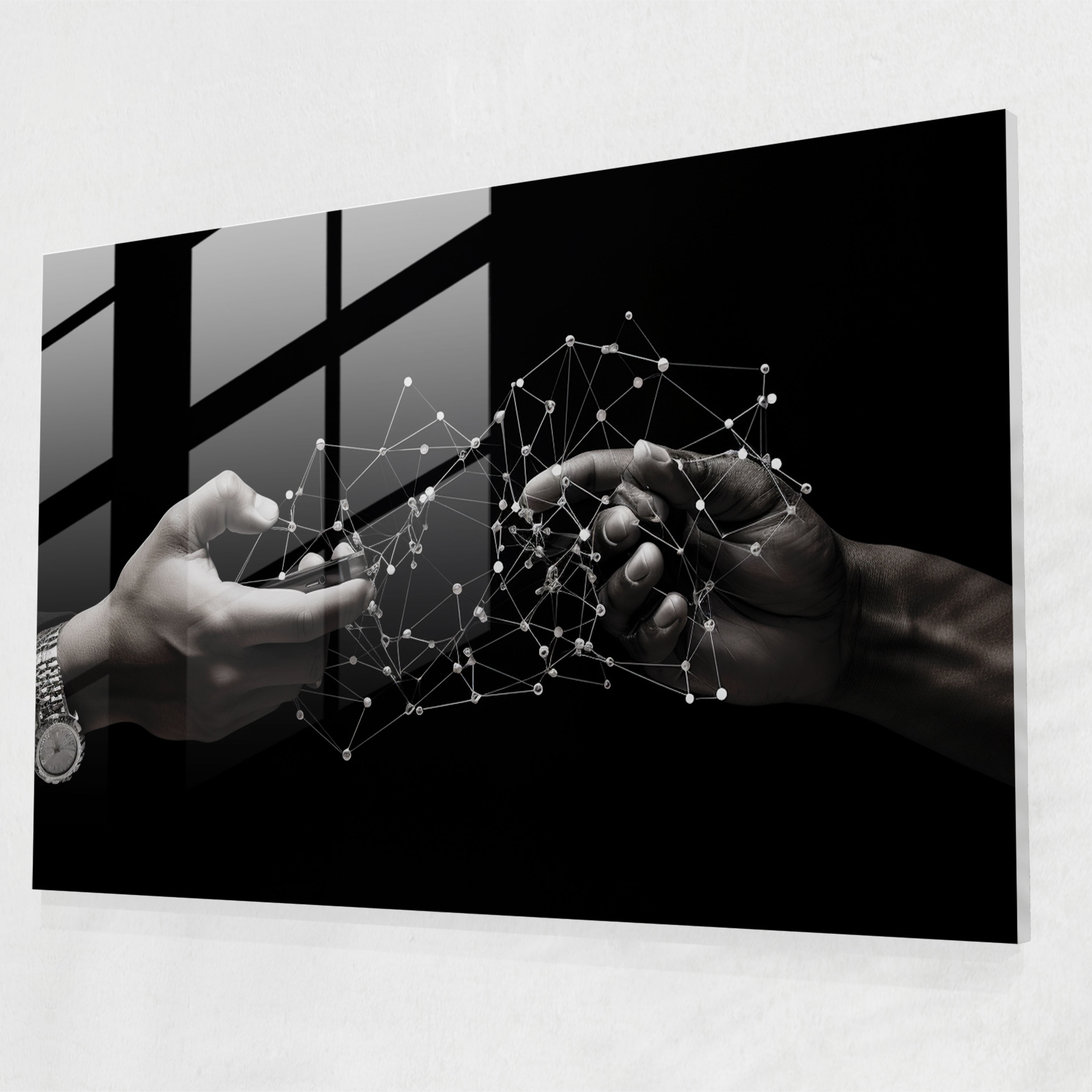 Blockchain Transaction Glass Wall Art - Blockchain, Wall Decoration, Blockchain, Home Decoration