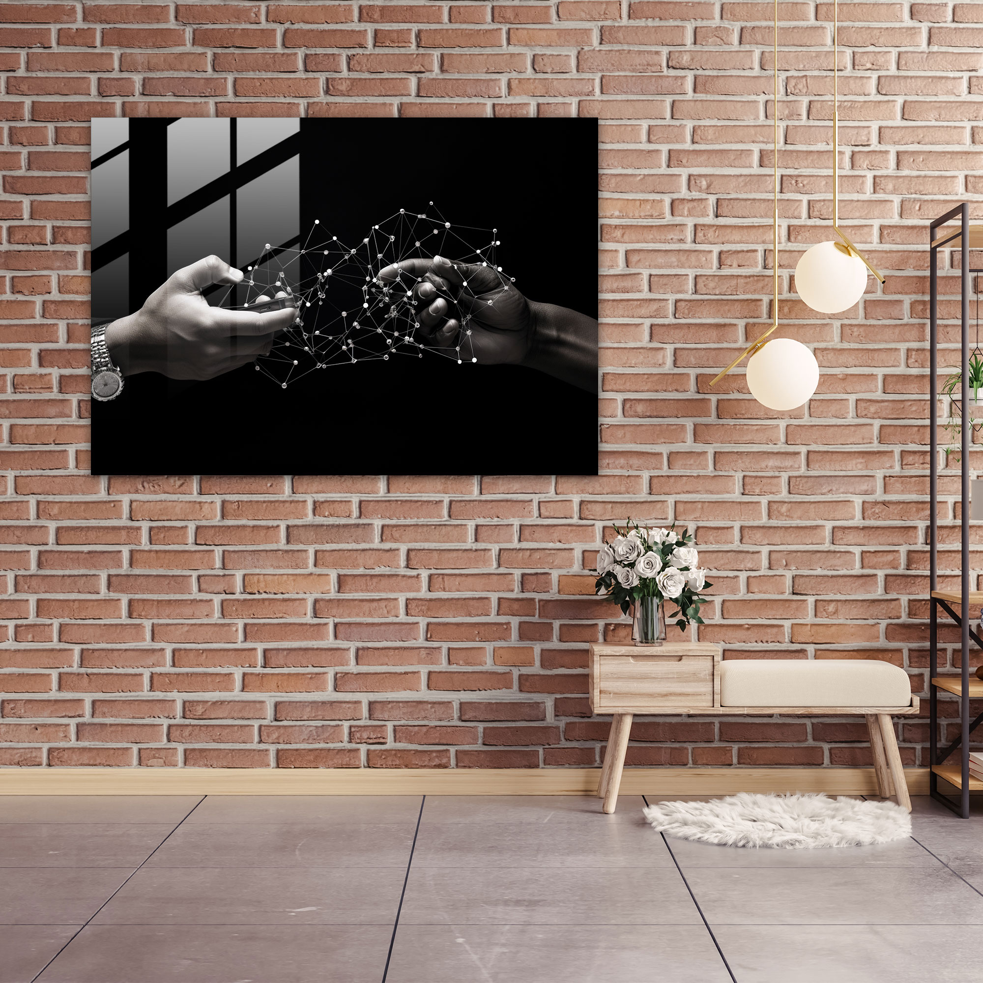 Blockchain Transaction Glass Wall Art - Blockchain, Wall Decoration, Blockchain, Home Decoration