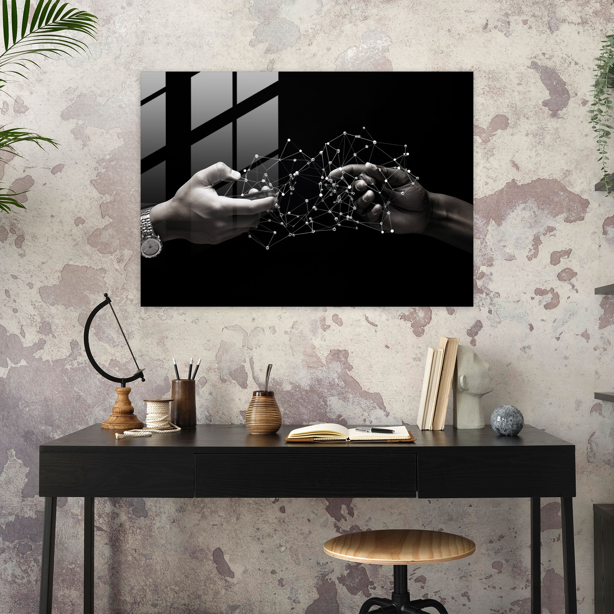 Blockchain Transaction Glass Wall Art - Blockchain, Wall Decoration, Blockchain, Home Decoration