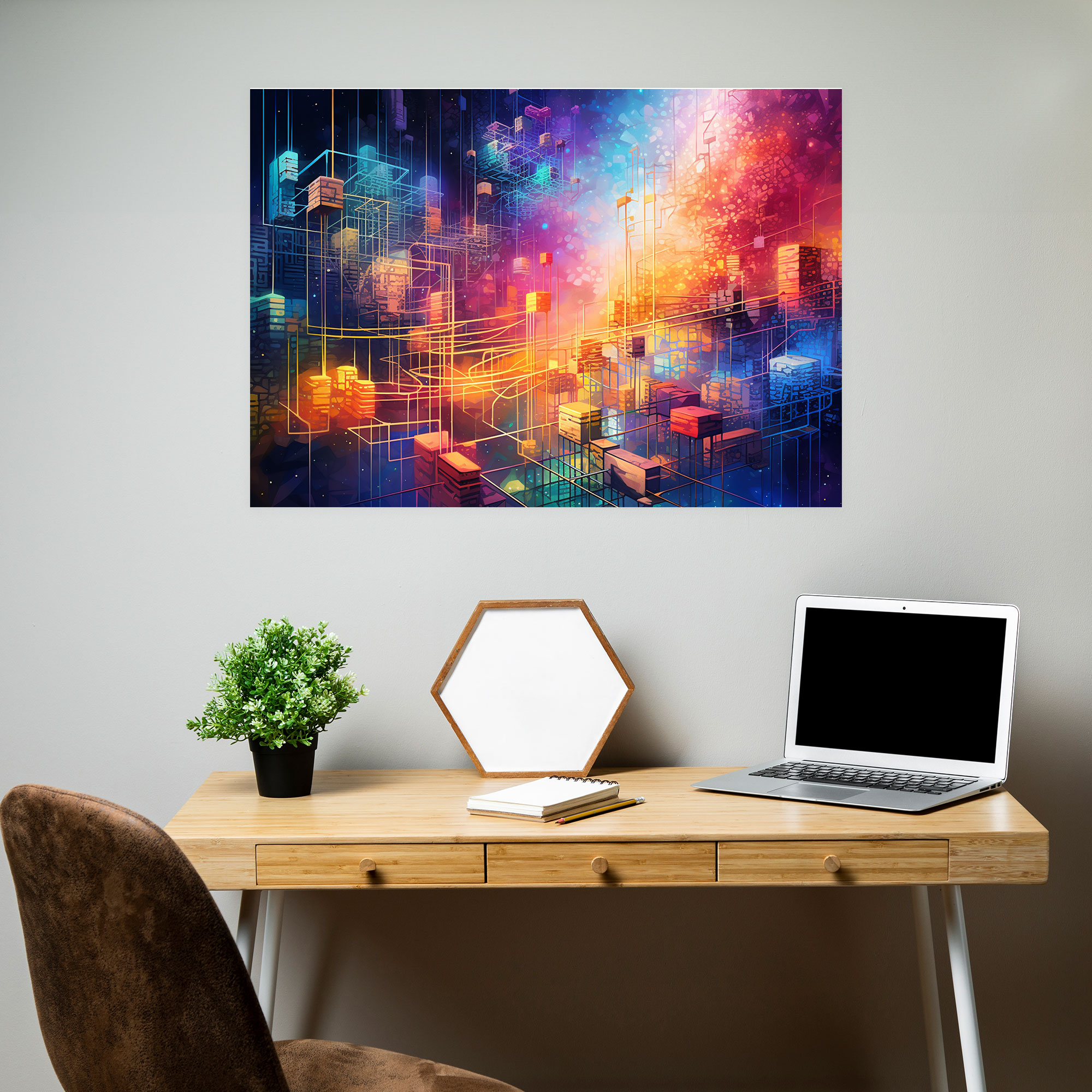 Interconnected Blockchain Wall Art - Blockchain, Wall Decoration, Home Decoration, Blockchain