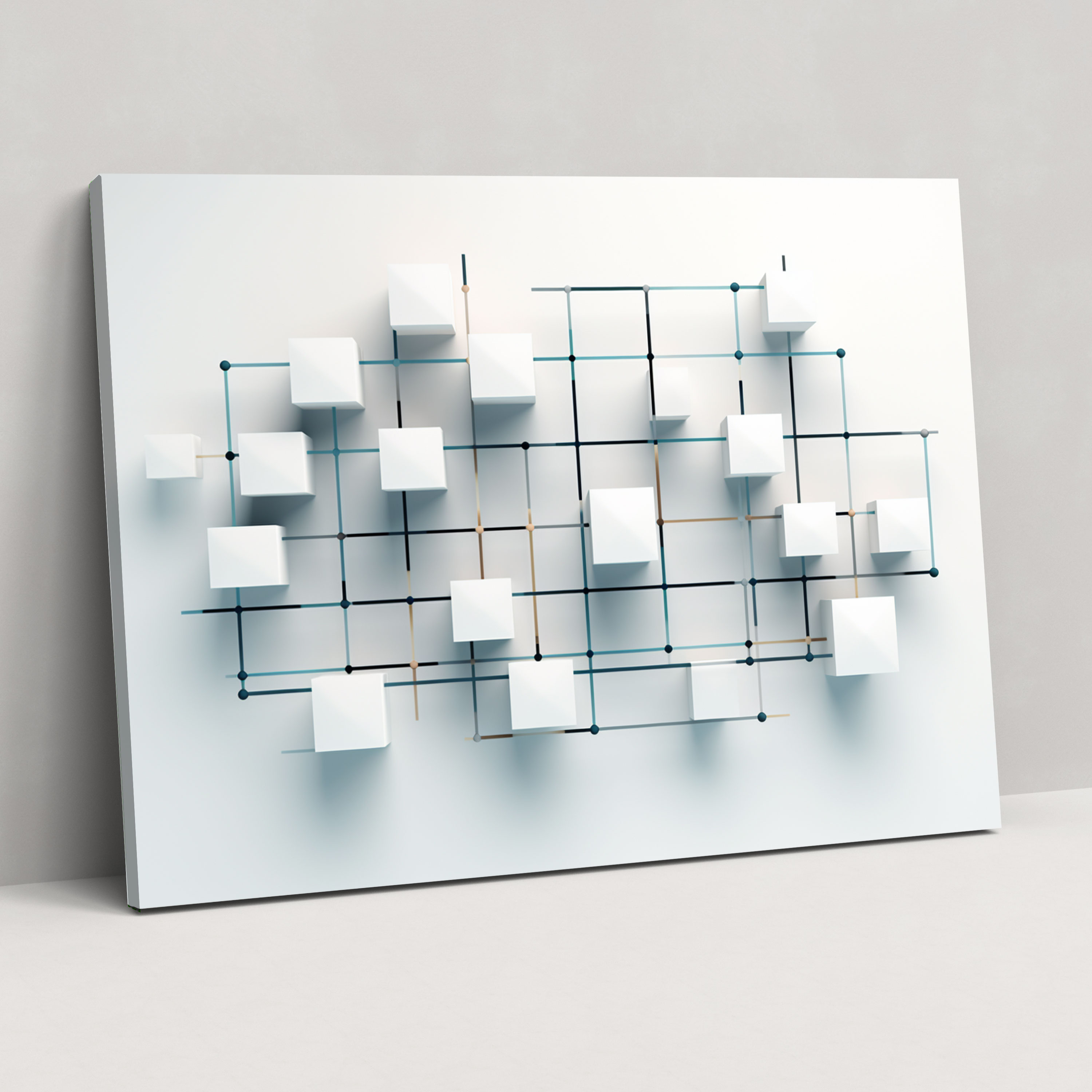 Minimalist Blockchain Canvas Print - Blockchain, Wall Decoration, Home Decoration, Blockchain