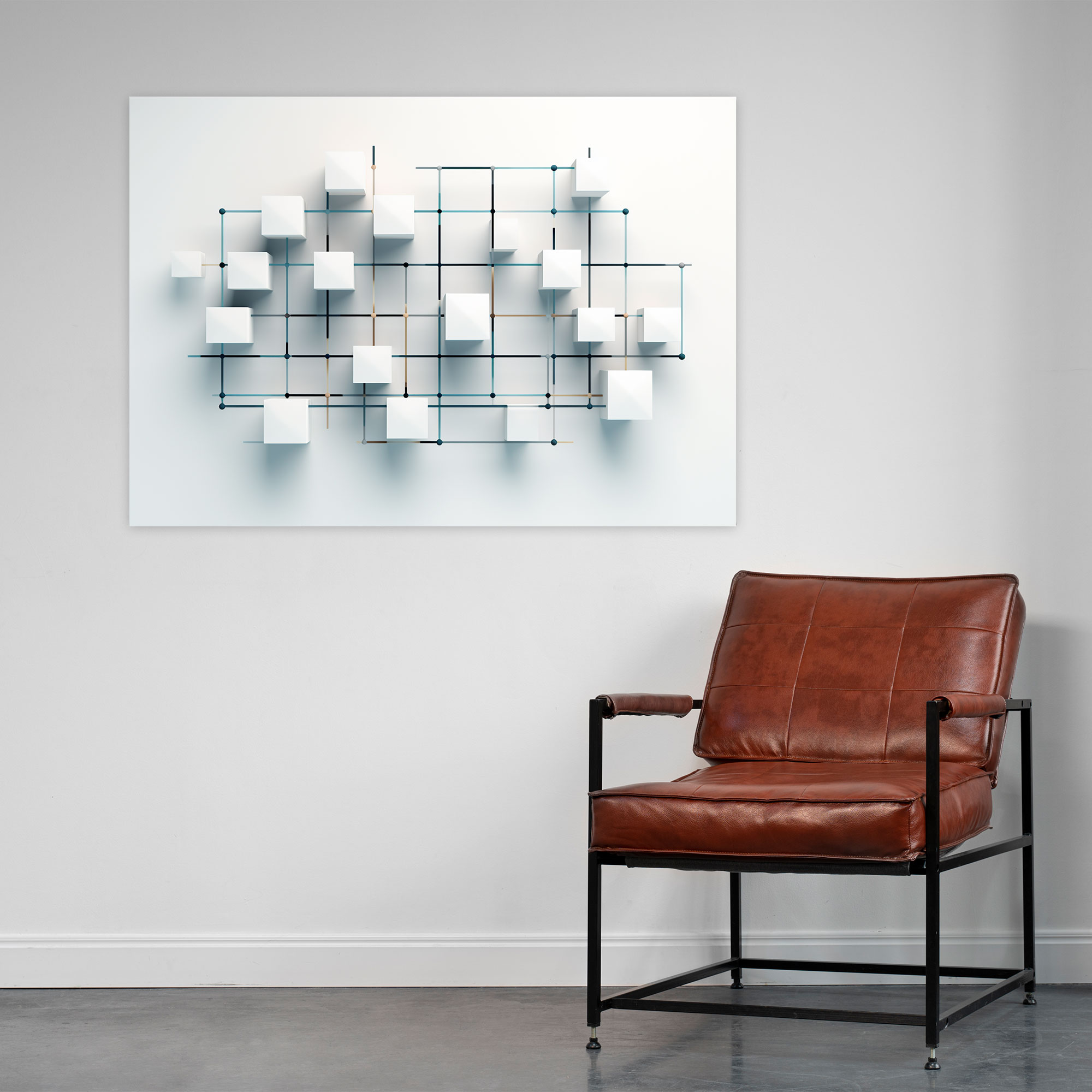 Minimalist Blockchain Canvas Print - Blockchain, Wall Decoration, Home Decoration, Blockchain