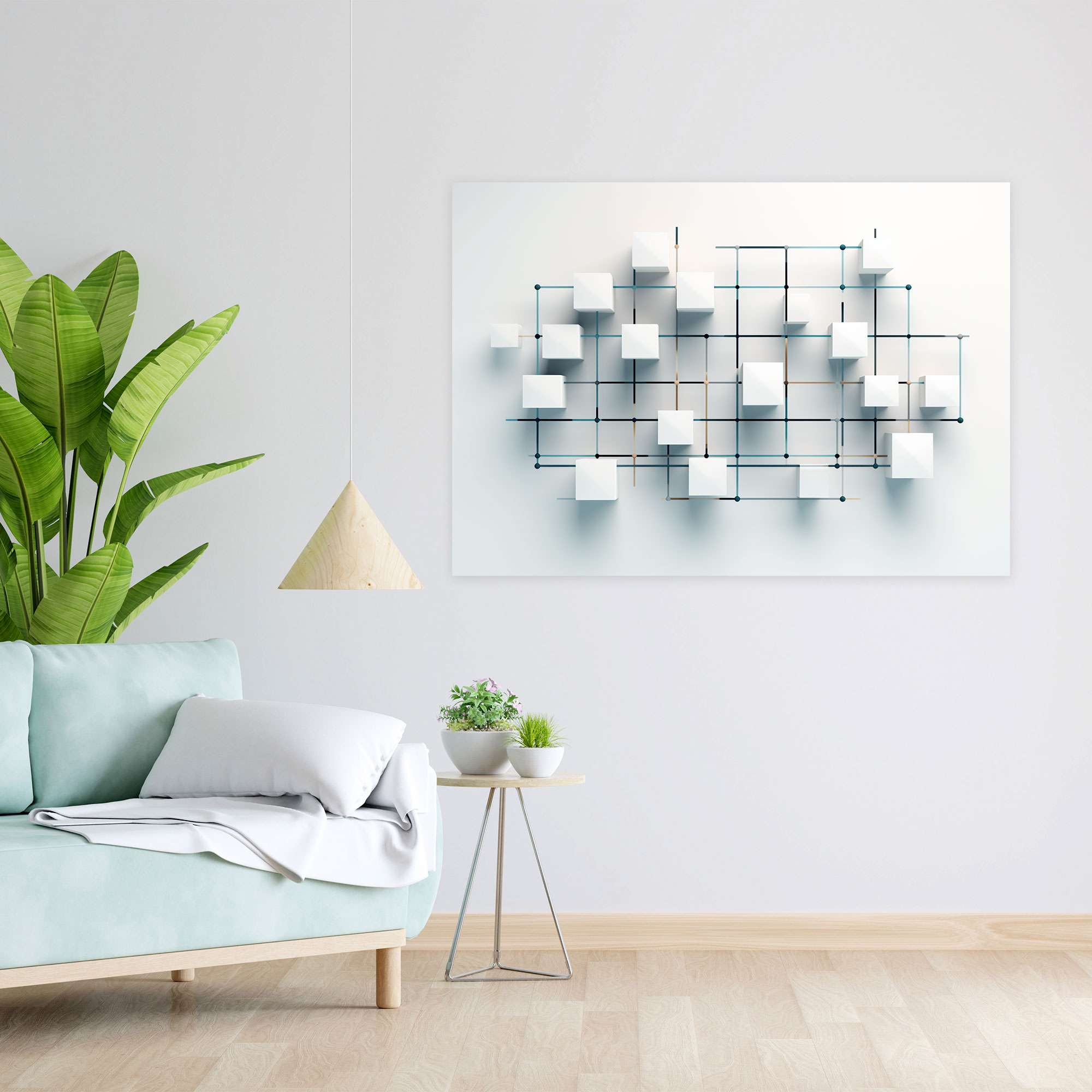 Minimalist Blockchain Canvas Print - Blockchain, Wall Decoration, Home Decoration, Blockchain