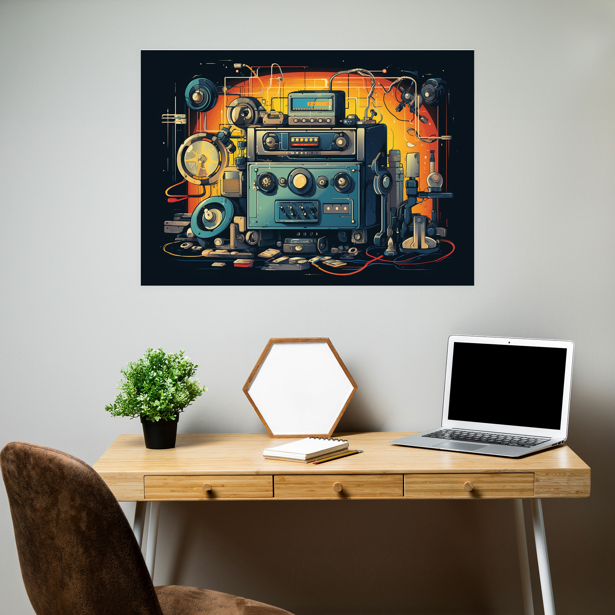 Retro Blockchain Wall Art - Blockchain, Canvas, Wall Art, Home Decoration