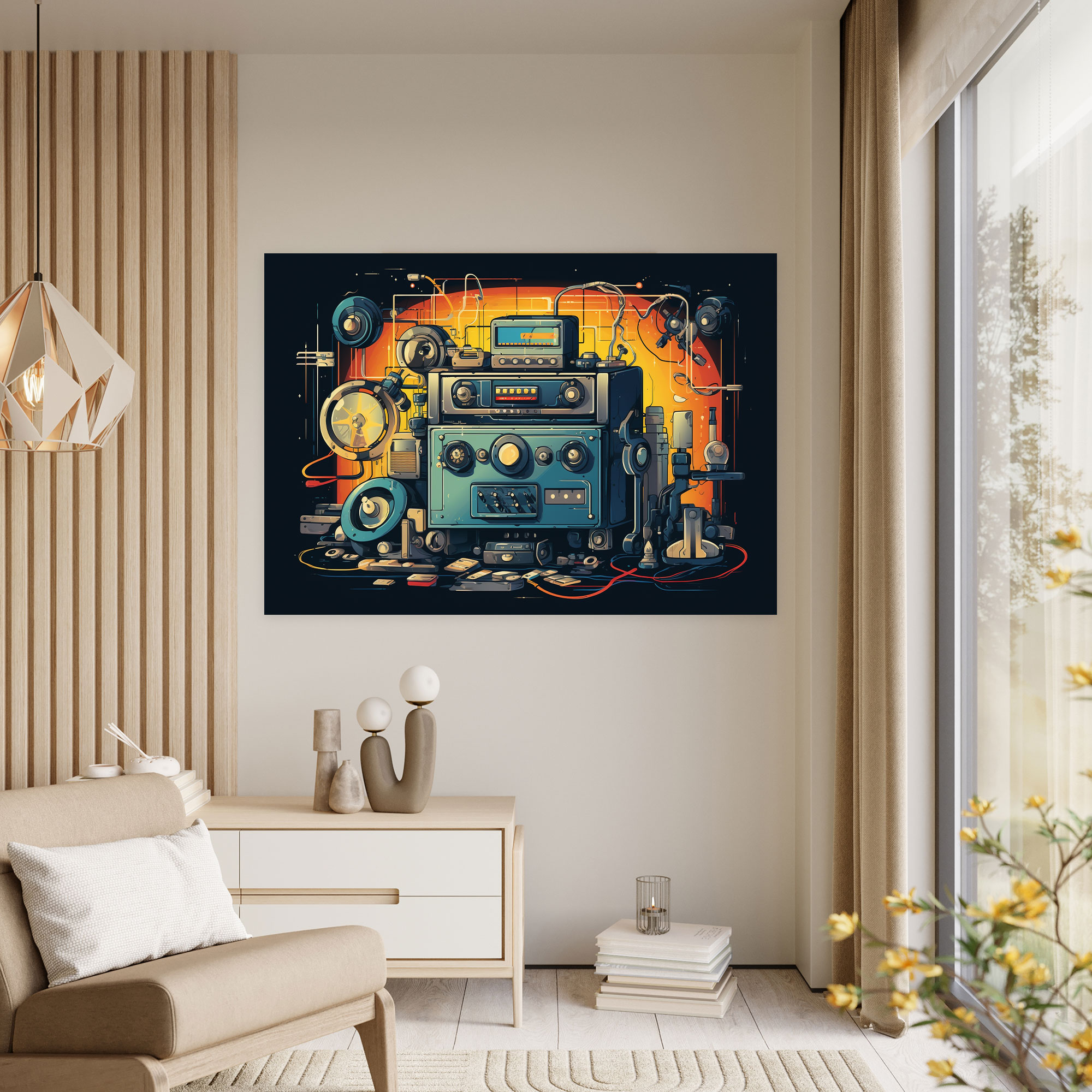 Retro Blockchain Wall Art - Blockchain, Canvas, Wall Art, Home Decoration