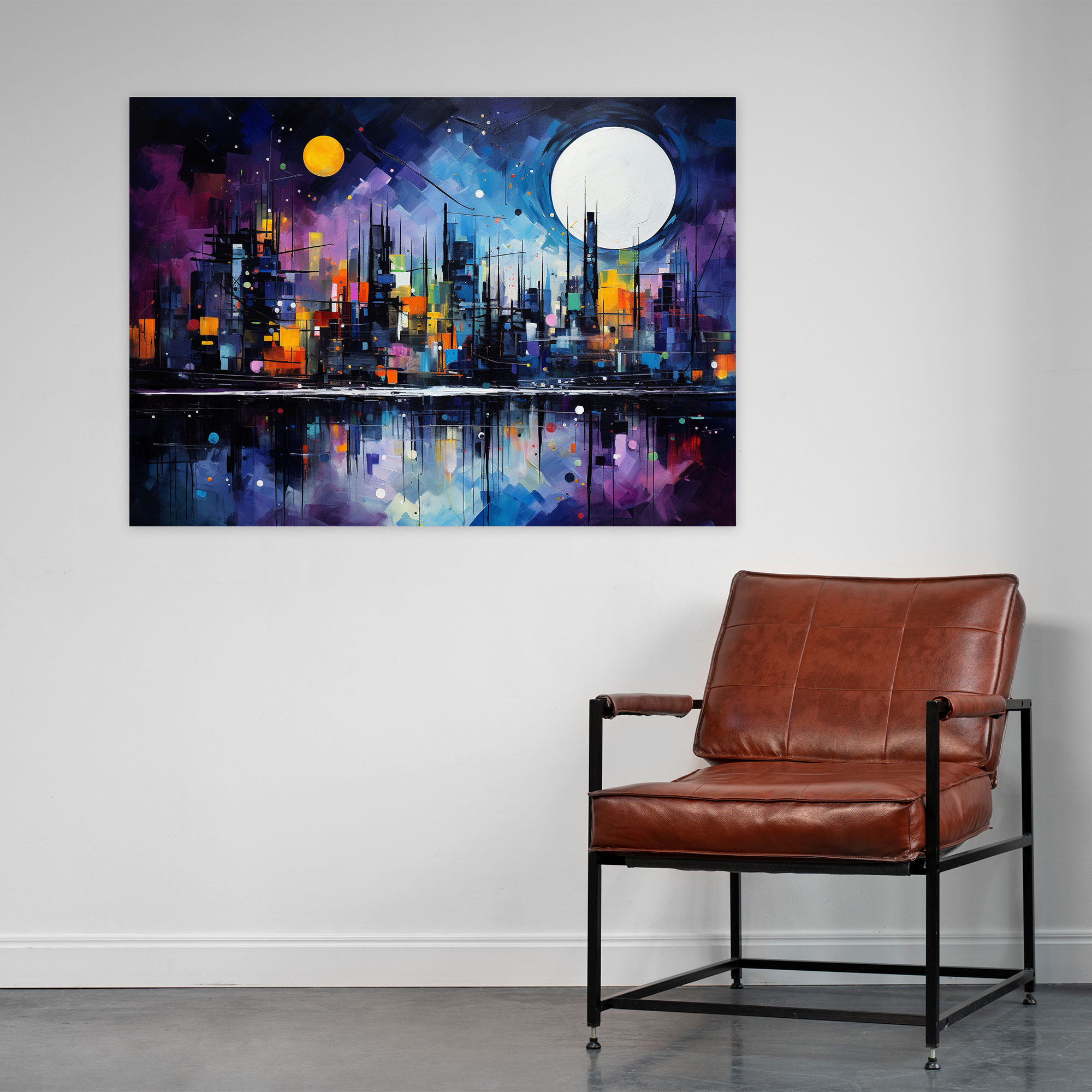 Blockchain Abstract Canvas Print - Blockchain, Canvas Print, Wall Decoration, Night