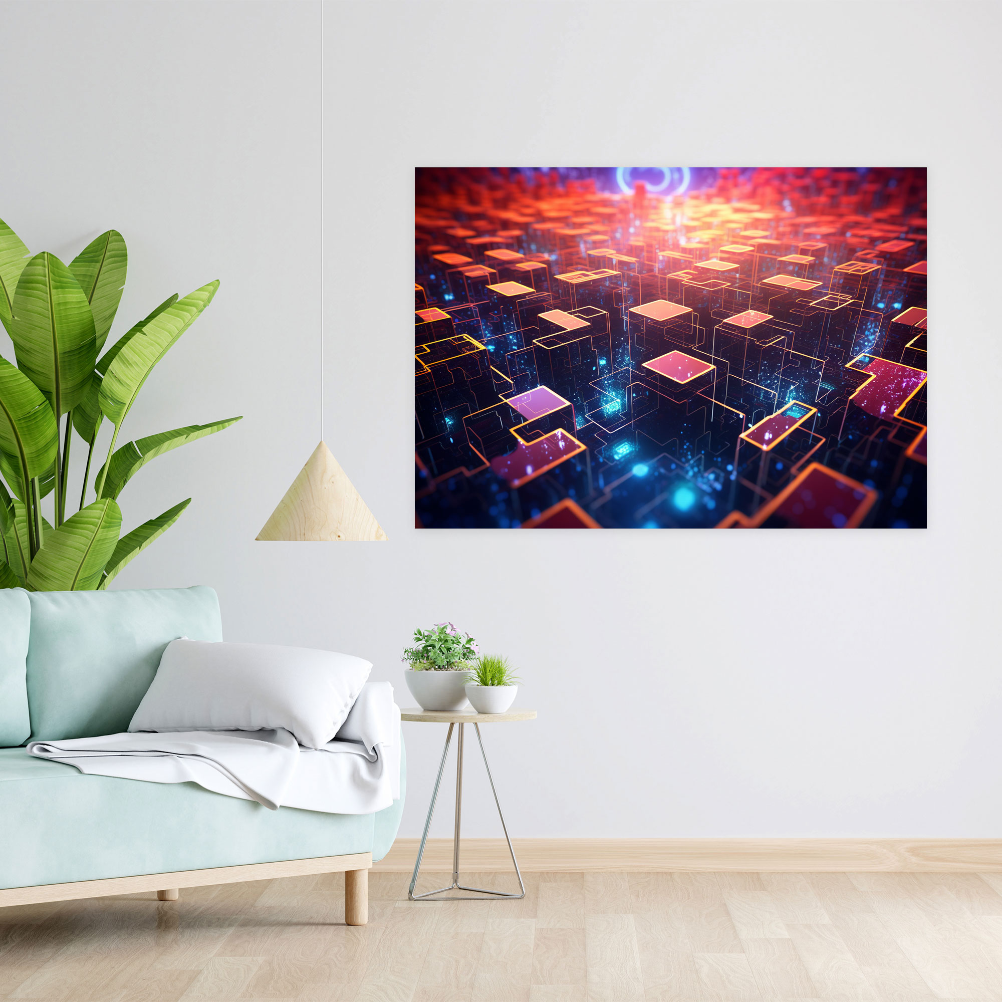 Blockchain Network Wall Art - Blockchain, Home Decoration, Blockchain, Blockchain Connections