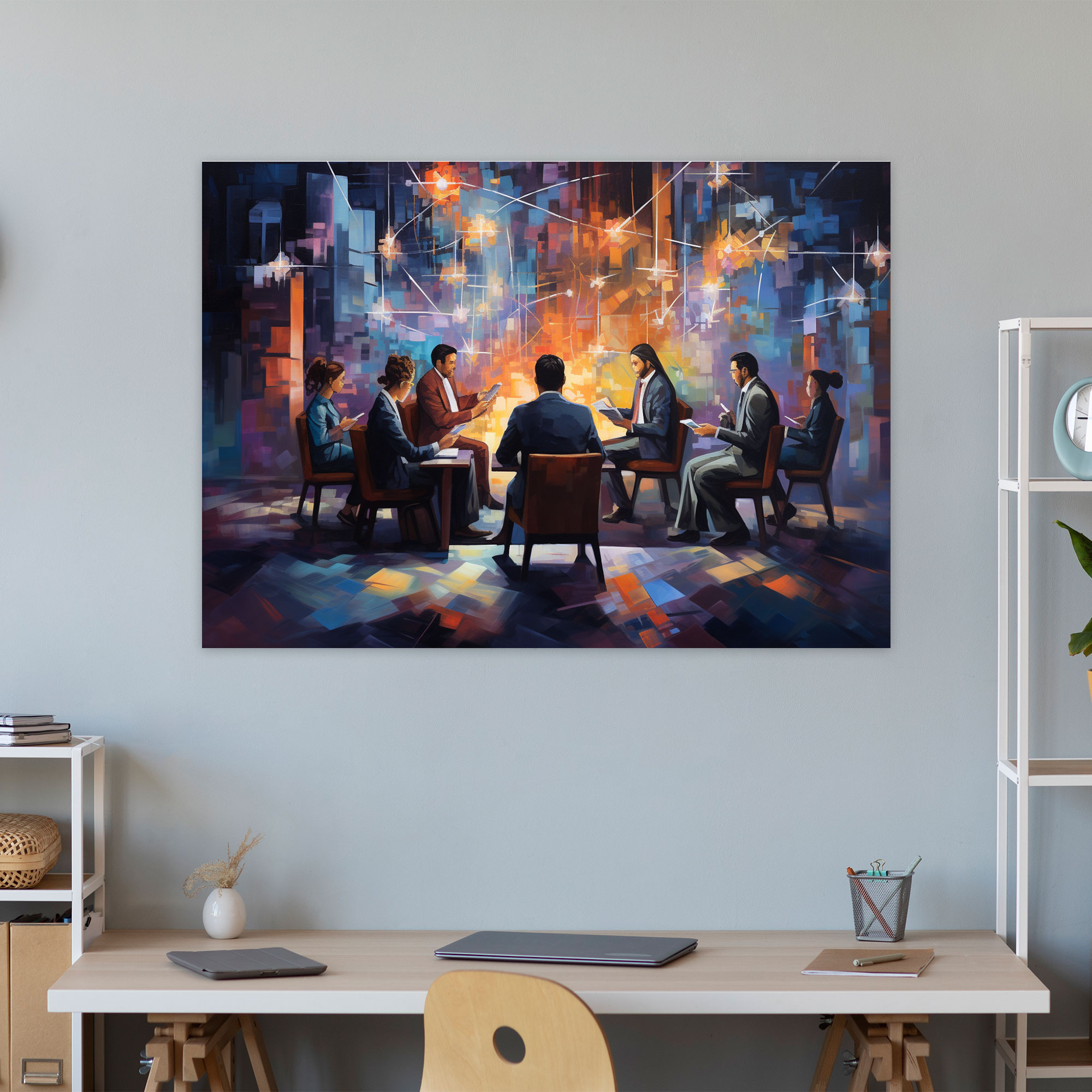 Blockchain Conference Canvas Print - Blockchain, Innovation, Wall Art, Group Of People
