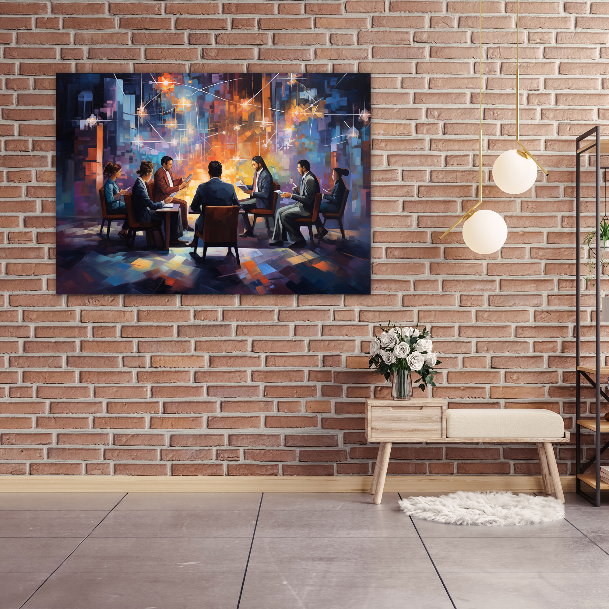 Blockchain Conference Canvas Print - Blockchain, Innovation, Wall Art, Group Of People