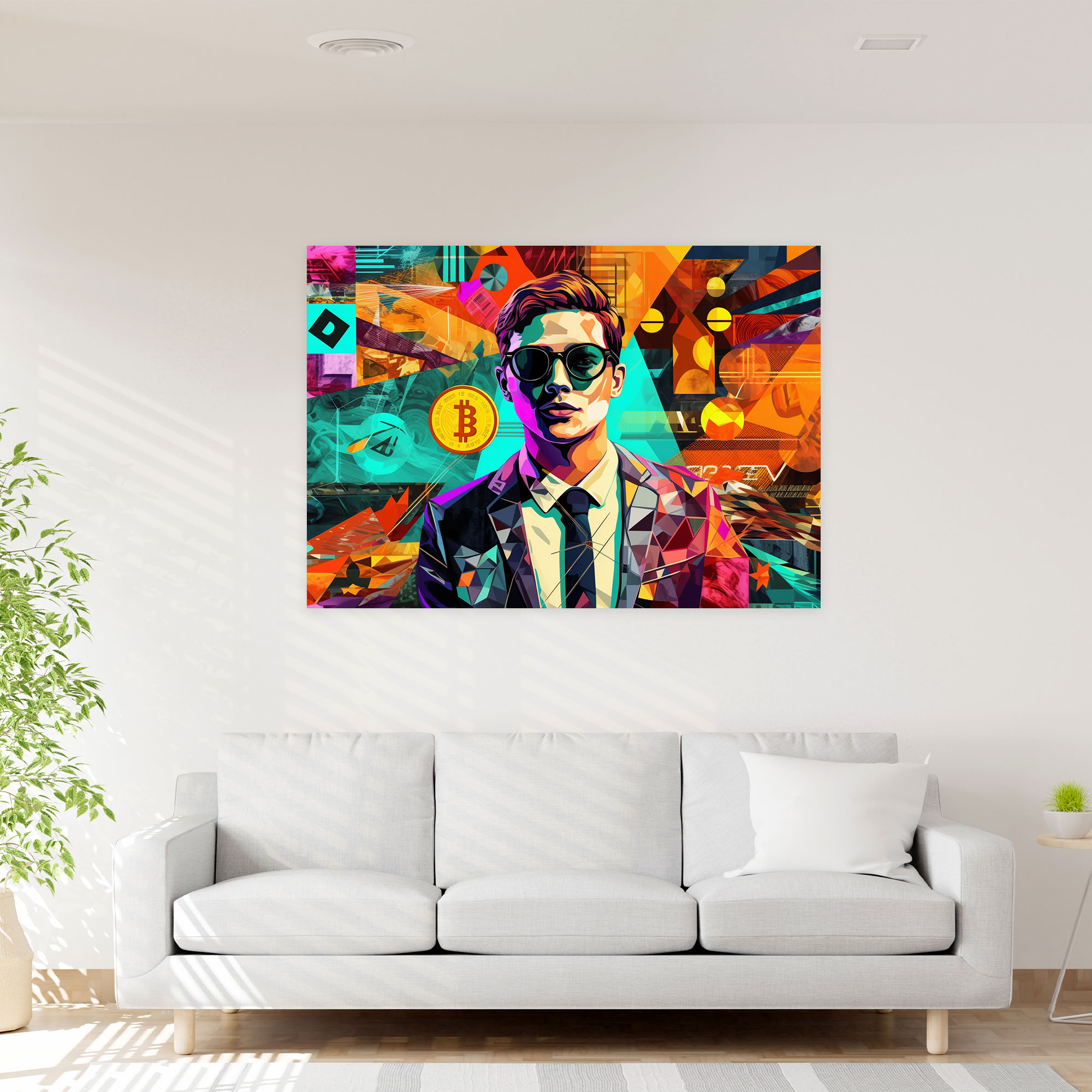 Blockchain Pop Art Canvas Print - Blockchain, Cryptocurrency Logos, Canvas Wall Art, Blockchain