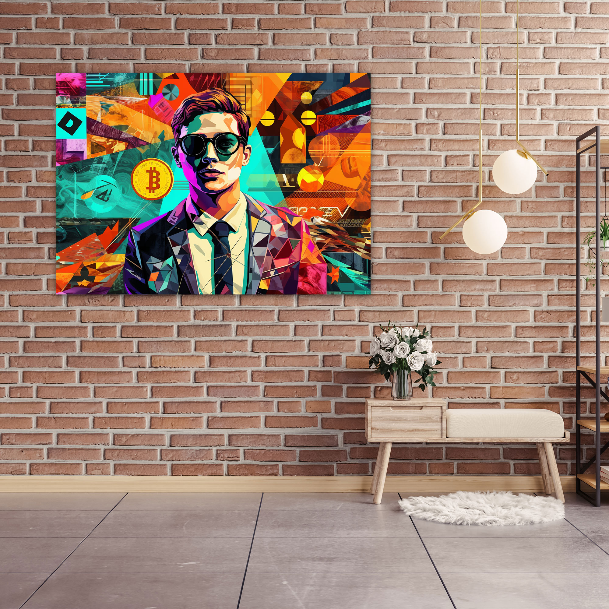 Blockchain Pop Art Canvas Print - Blockchain, Cryptocurrency Logos, Canvas Wall Art, Blockchain