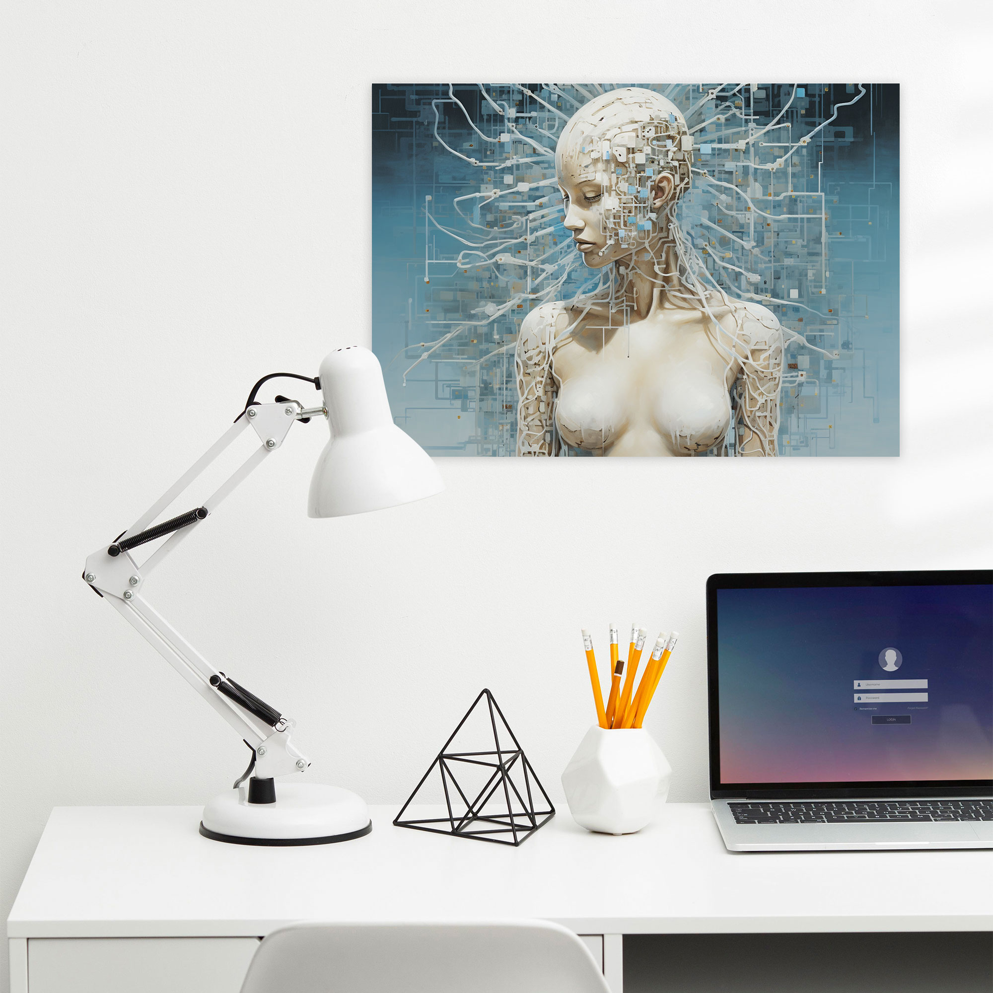 Blockchain Fusion Canvas Print - Blockchain, Wall Art, Blockchain Codes, Surreal Mixed Media Artwork