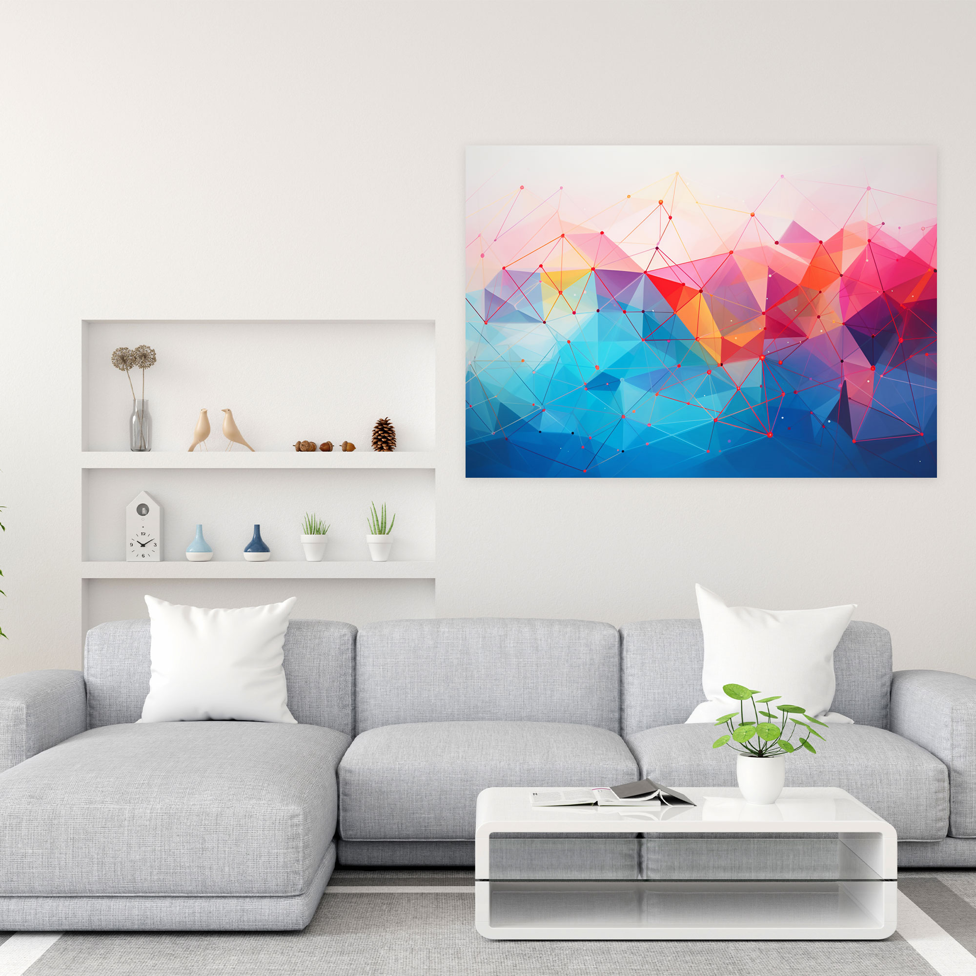 Blockchain Geometric Wall Art - Blockchain, Interconnectedness, Blockchain, Security