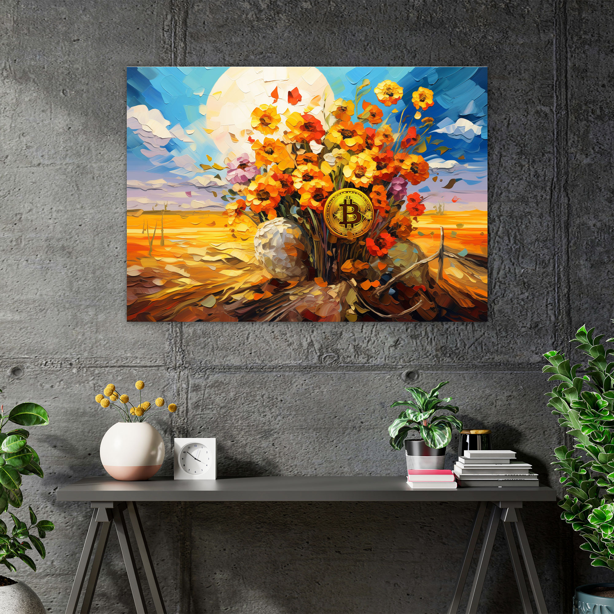 Blockchain Blooms Canvas Print - Blockchain, Wall Decoration, Wall Art, Canvas Print