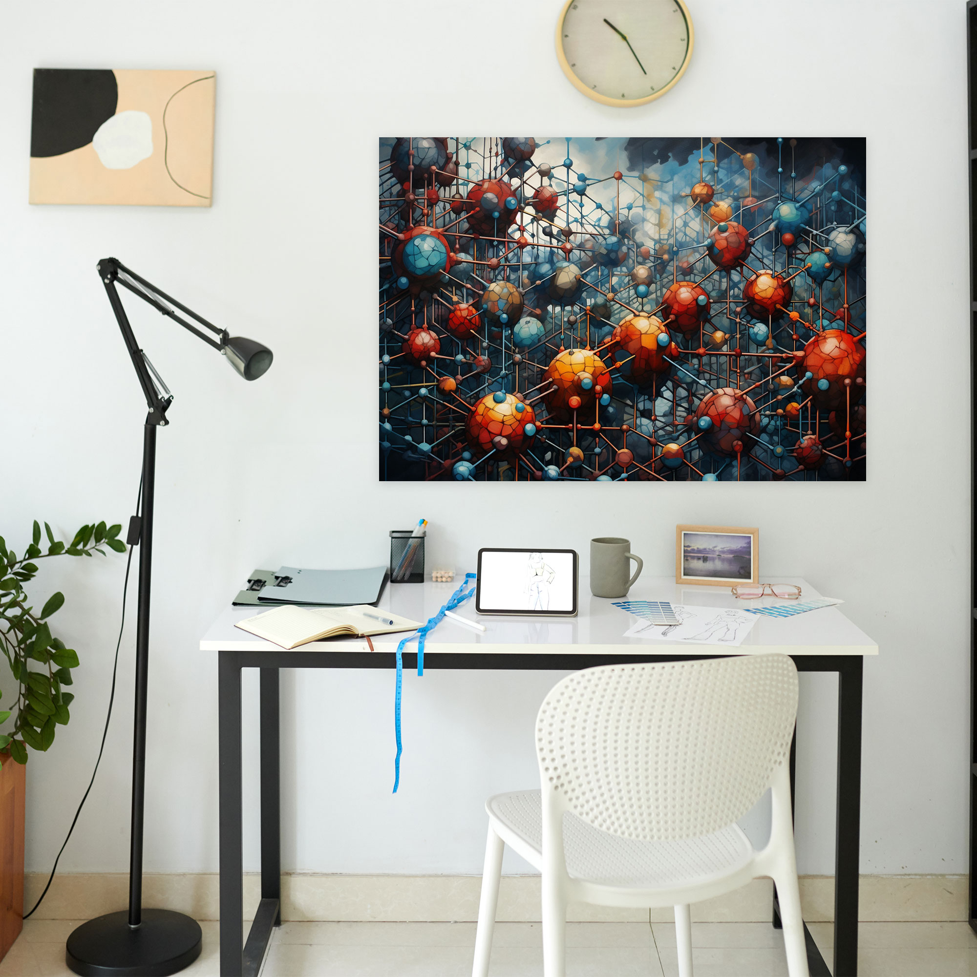 Intertwined Nodes Oil Canvas Print - Blockchain, Canvas Wall Art, Complex System, Canvas Print