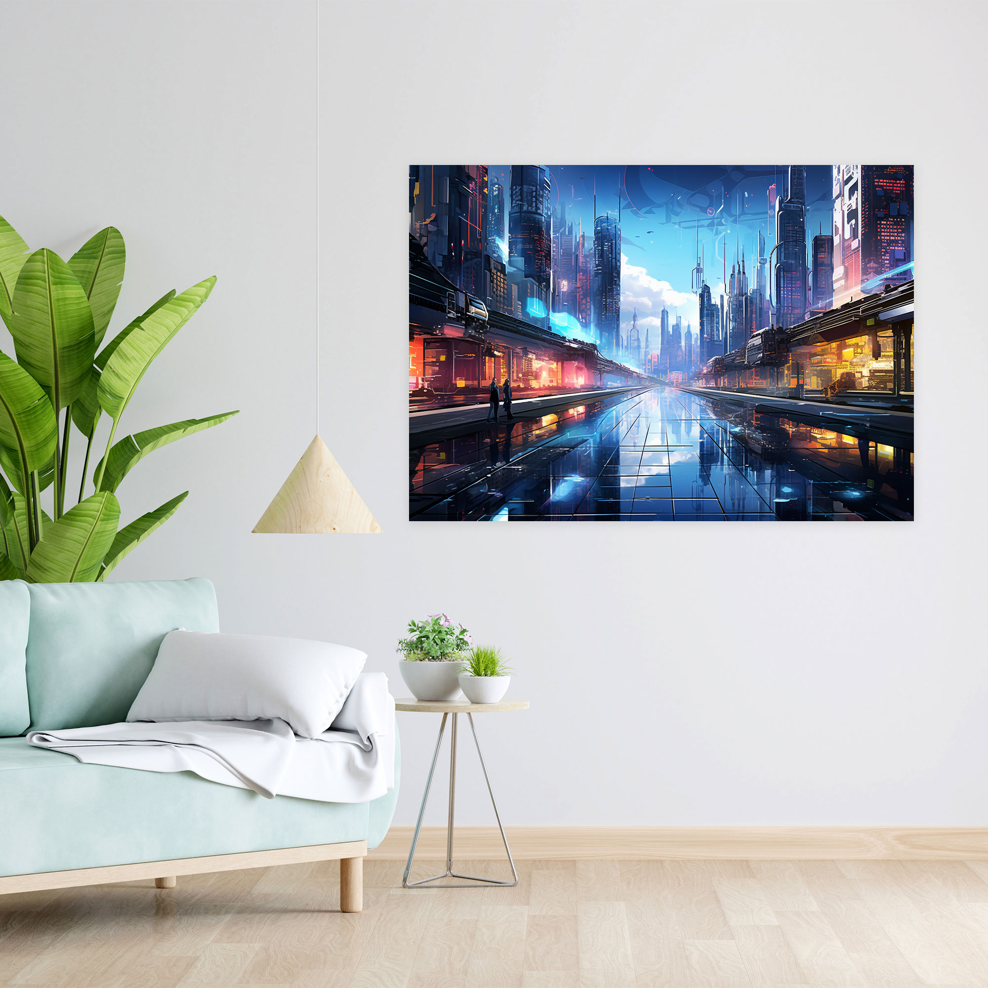 Cyberpunk Blockchain Wall Art - Blockchain, Cyberpunk-Inspired Artwork, Home Decoration, Wall Decoration