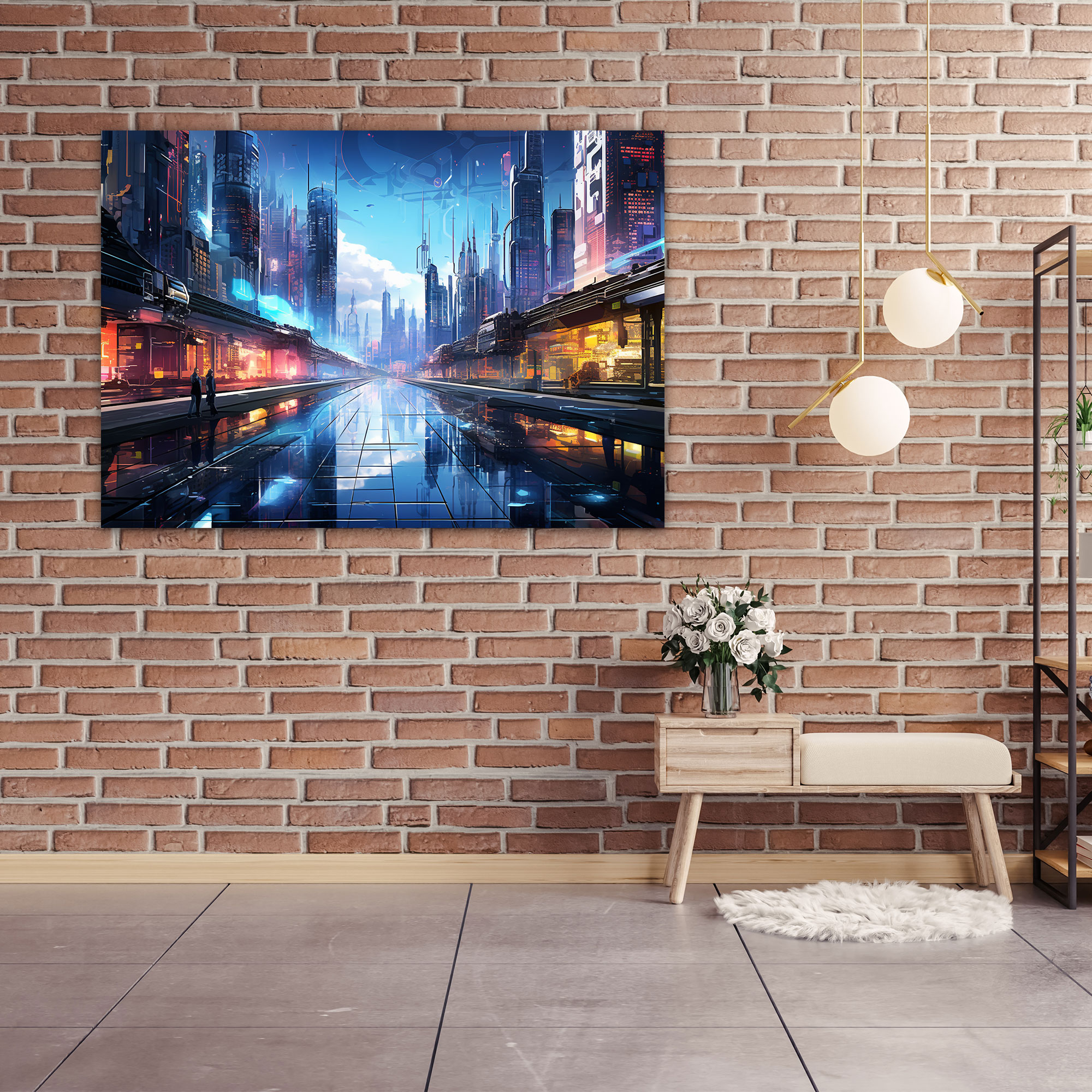 Cyberpunk Blockchain Wall Art - Blockchain, Cyberpunk-Inspired Artwork, Home Decoration, Wall Decoration