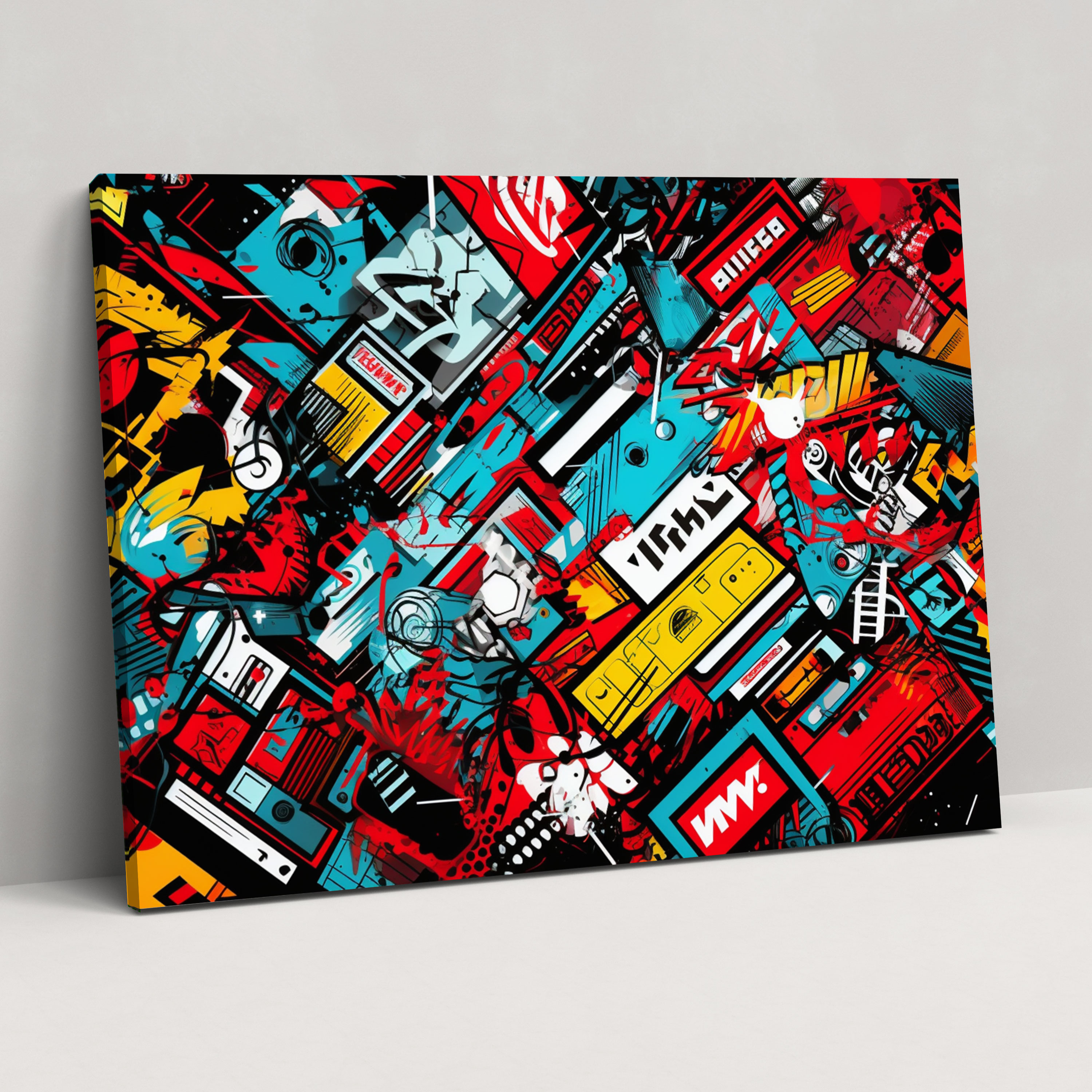 Pop Art Blockchain Wall Art - Blockchain, Vibrant Depiction, Canvas Print, Canvas