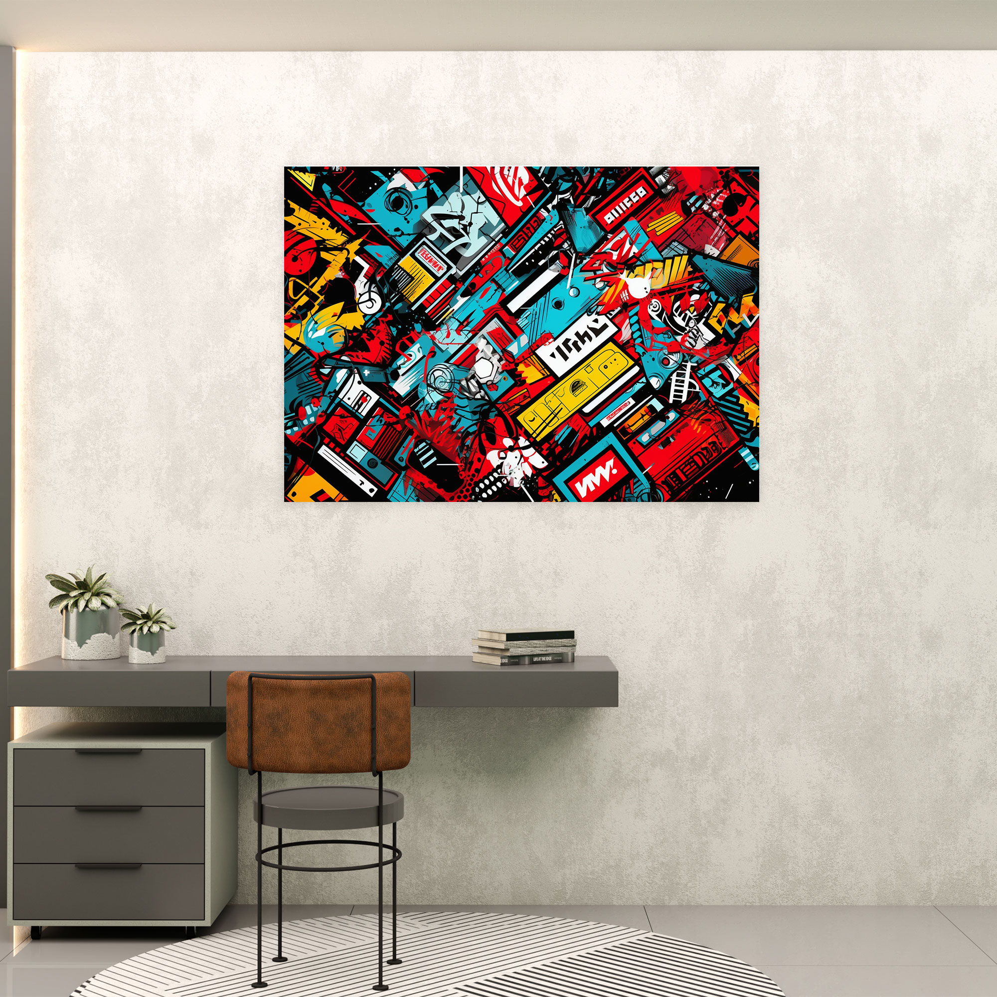 Pop Art Blockchain Wall Art - Blockchain, Vibrant Depiction, Canvas Print, Canvas