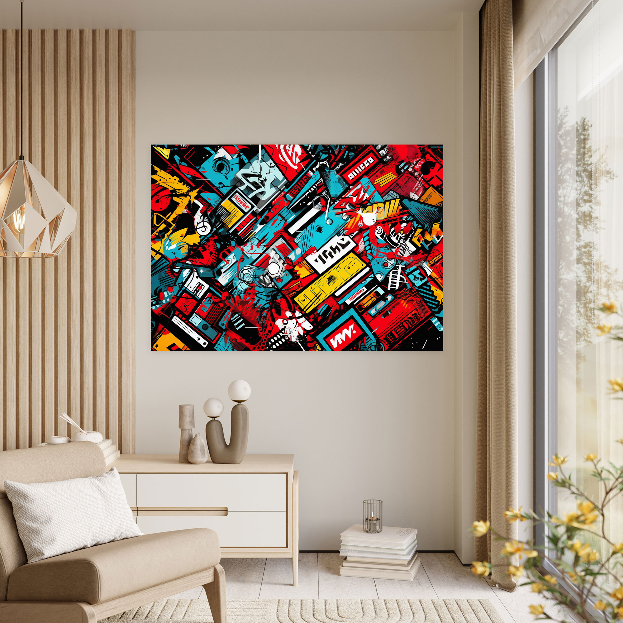 Pop Art Blockchain Wall Art - Blockchain, Vibrant Depiction, Canvas Print, Canvas