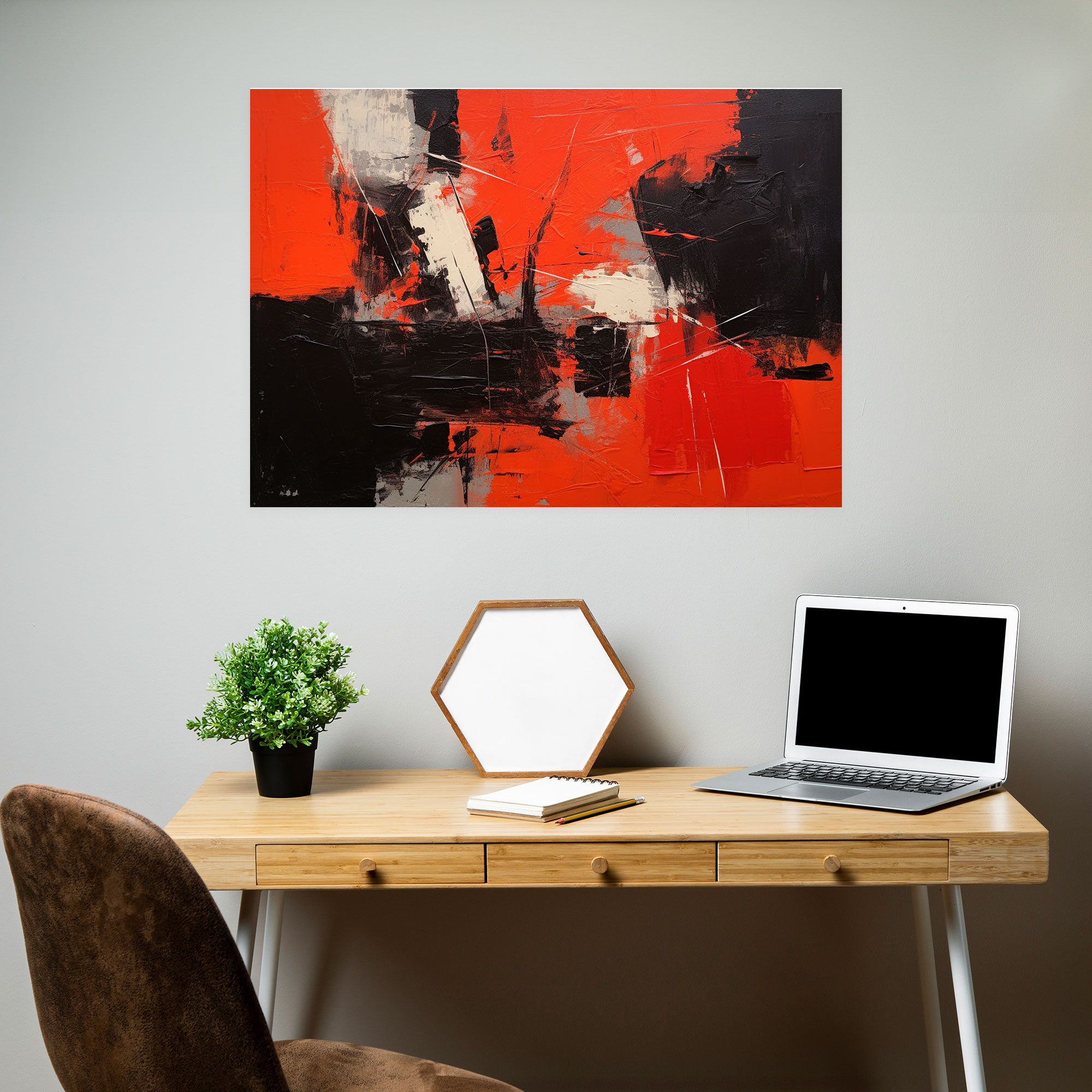 Blockchain Abstract Oil Painting - Blockchain, Bold Strokes, Oil Painting, Canvas Print