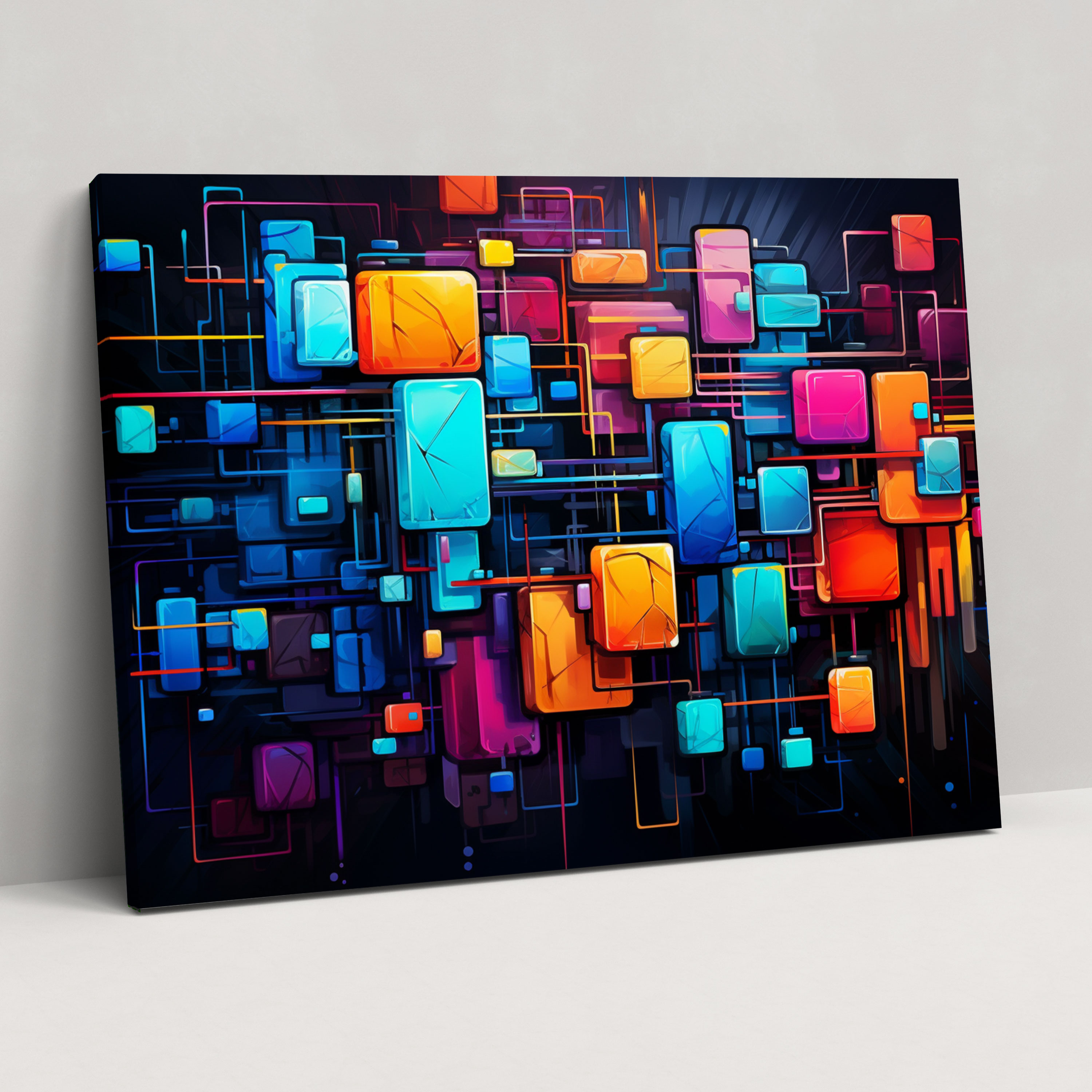 Blockchain Abstract Canvas Print - Blockchain, Blockchain Wall Art, Blockchain Wall Decoration, Blockchain Canvas Print