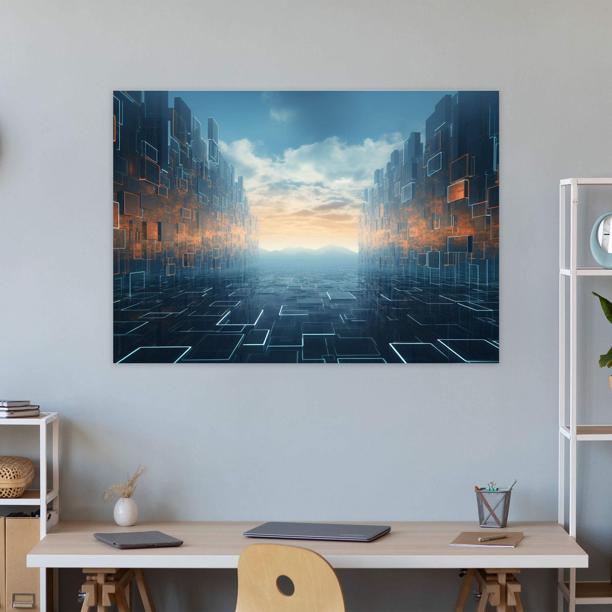 Blockchain Encrypted Data Canvas Print - Blockchain, Blockchain Wall Art, Canvas, Home Decoration