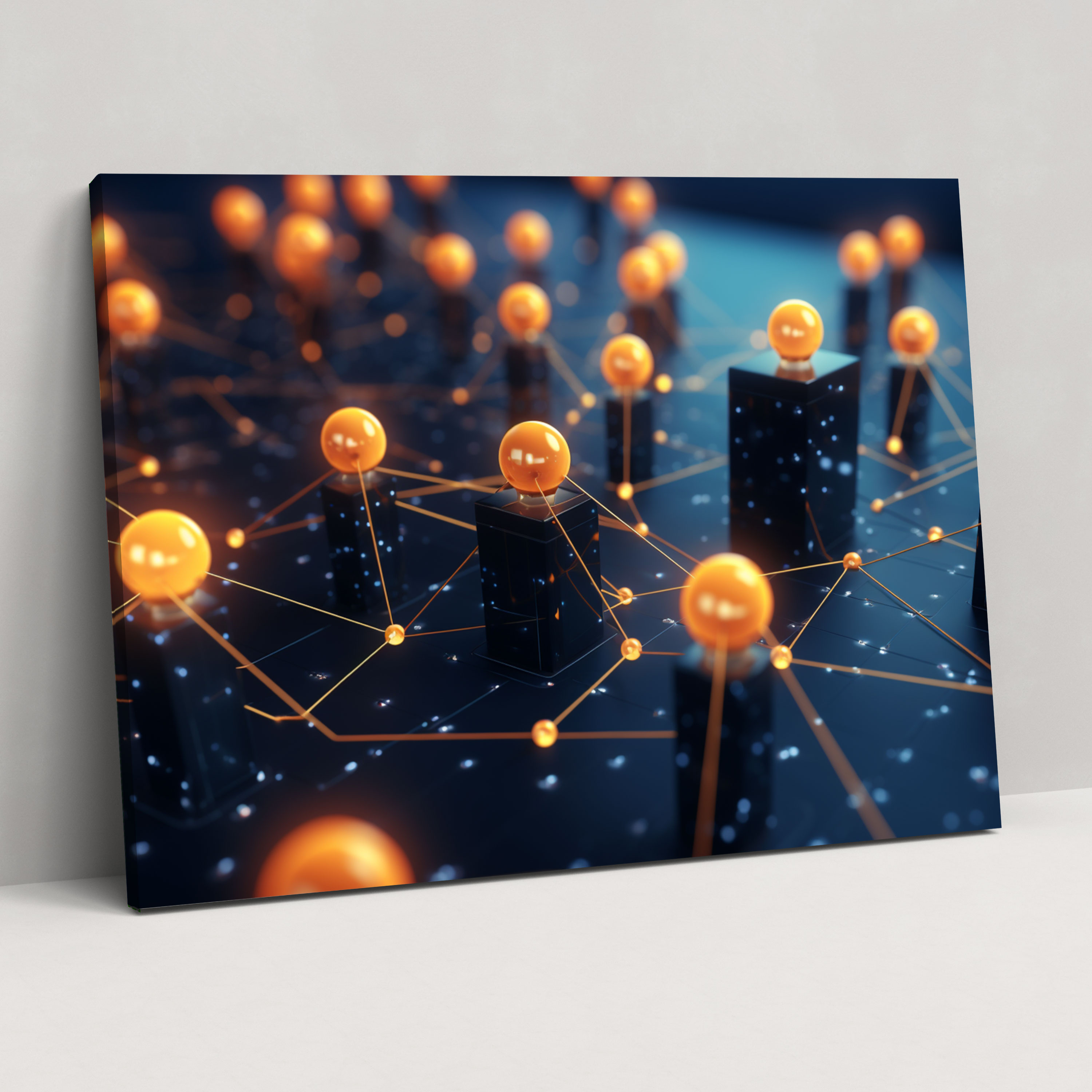 Blockchain Network 3D Canvas Print - Blockchain, Canvas Print, Canvas, Wall Decoration
