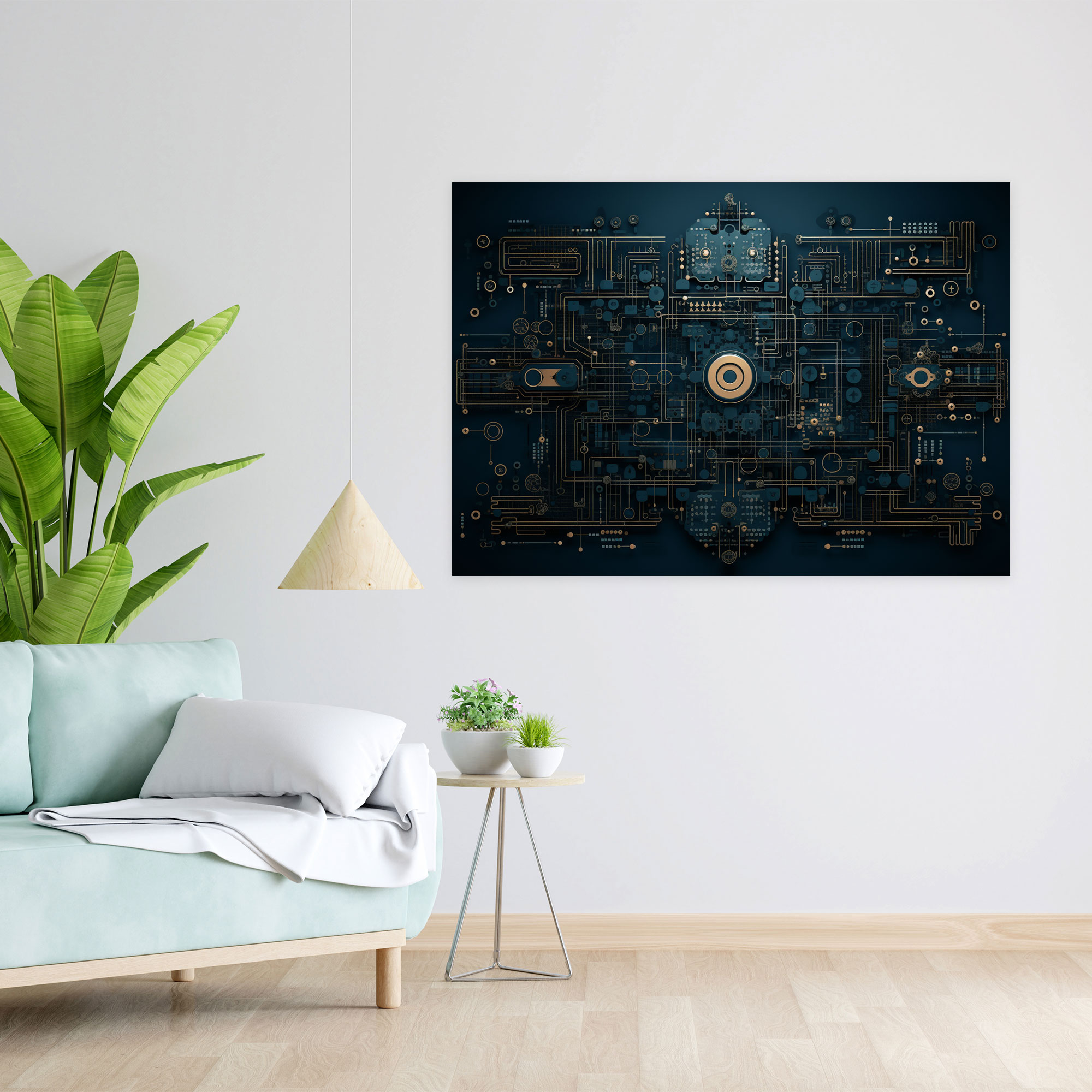 Blockchain Temalı Kanvas Tablo - Duvar Dekorasyonu Blockchain Kanvas