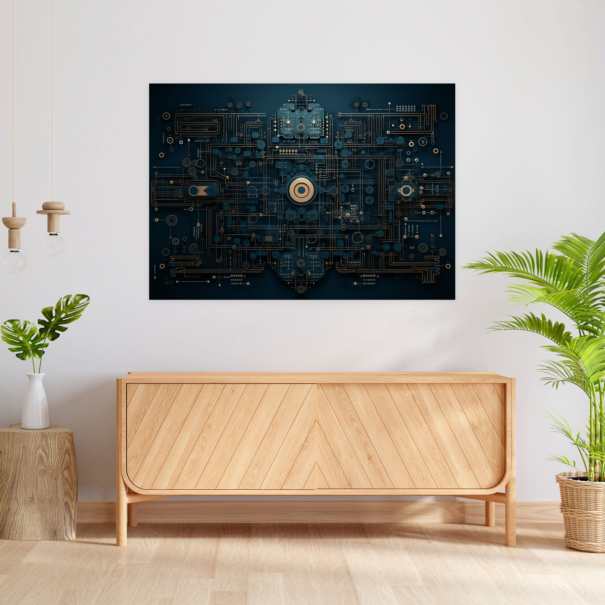 Blockchain Temalı Kanvas Tablo - Duvar Dekorasyonu Blockchain Kanvas
