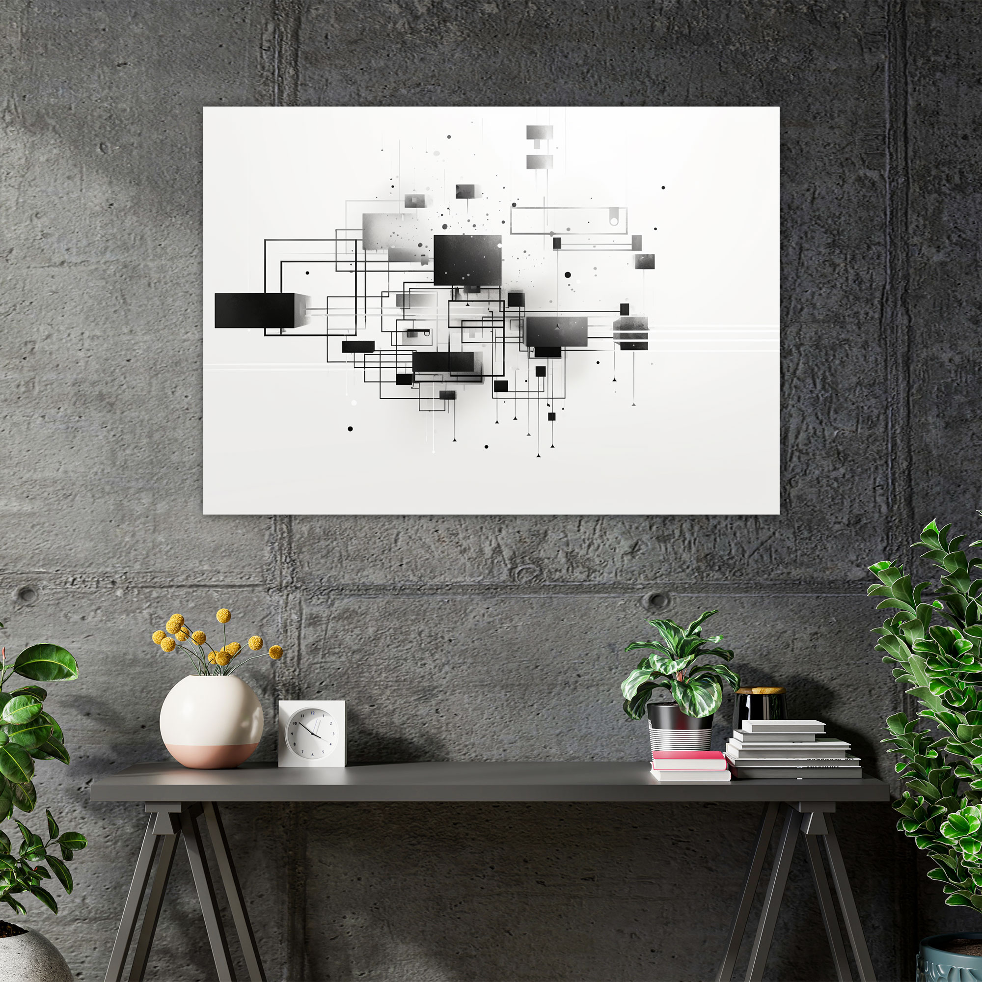 Blockchain Minimalist Wall Art - Blockchain, Wall Art, Canvas Print, Home Decoration