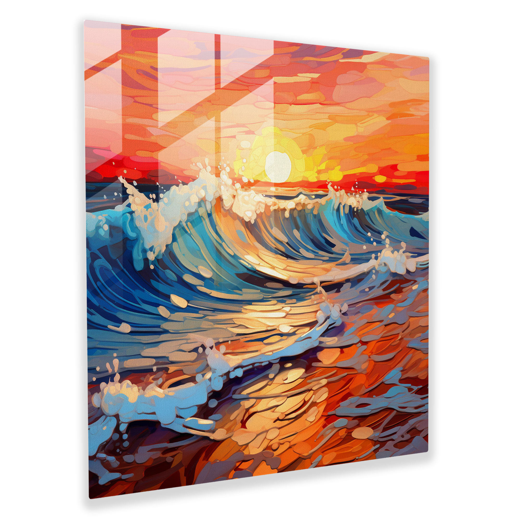 Beach Waves Glass Print - Beach, Glass Art, Wall Decoration, Home Decoration
