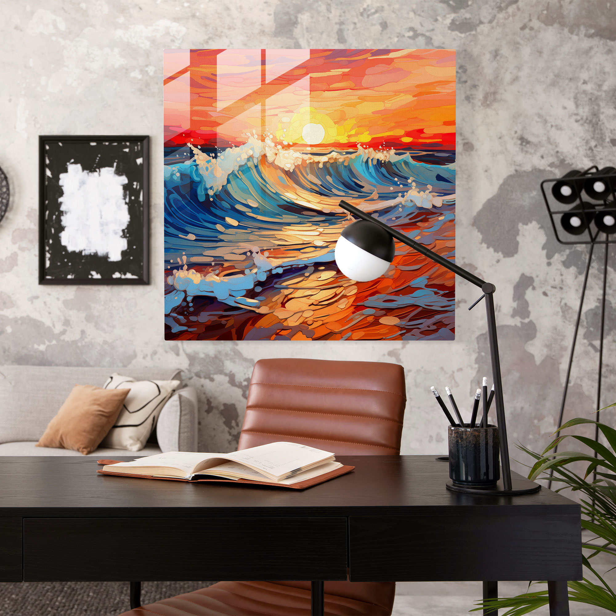 Beach Waves Glass Print - Beach, Glass Art, Wall Decoration, Home Decoration