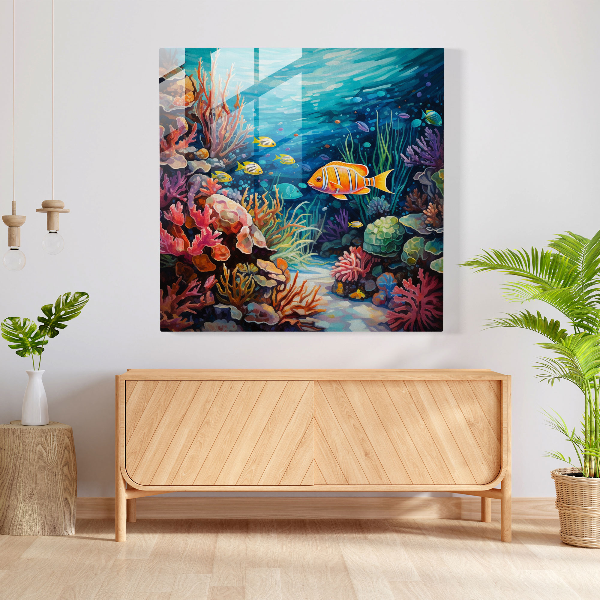 Tropical Fish Glass Print - Beach, Beach, Blue Waters, Wall Decoration