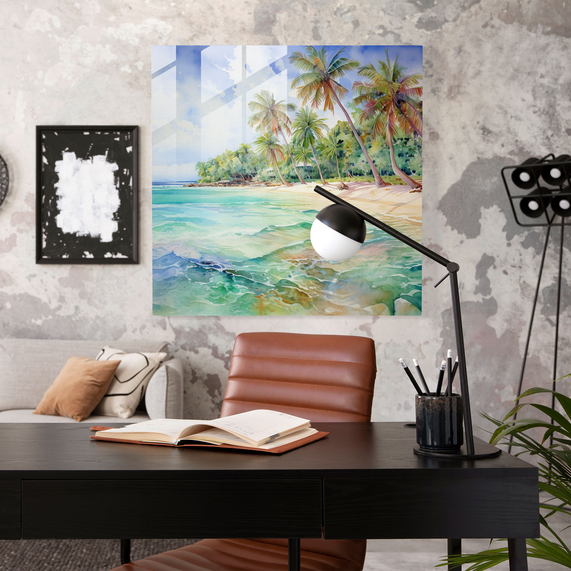 Beach Paradise Glass Print - Beach, Glass Wall Art, Glass Print, Modern Art