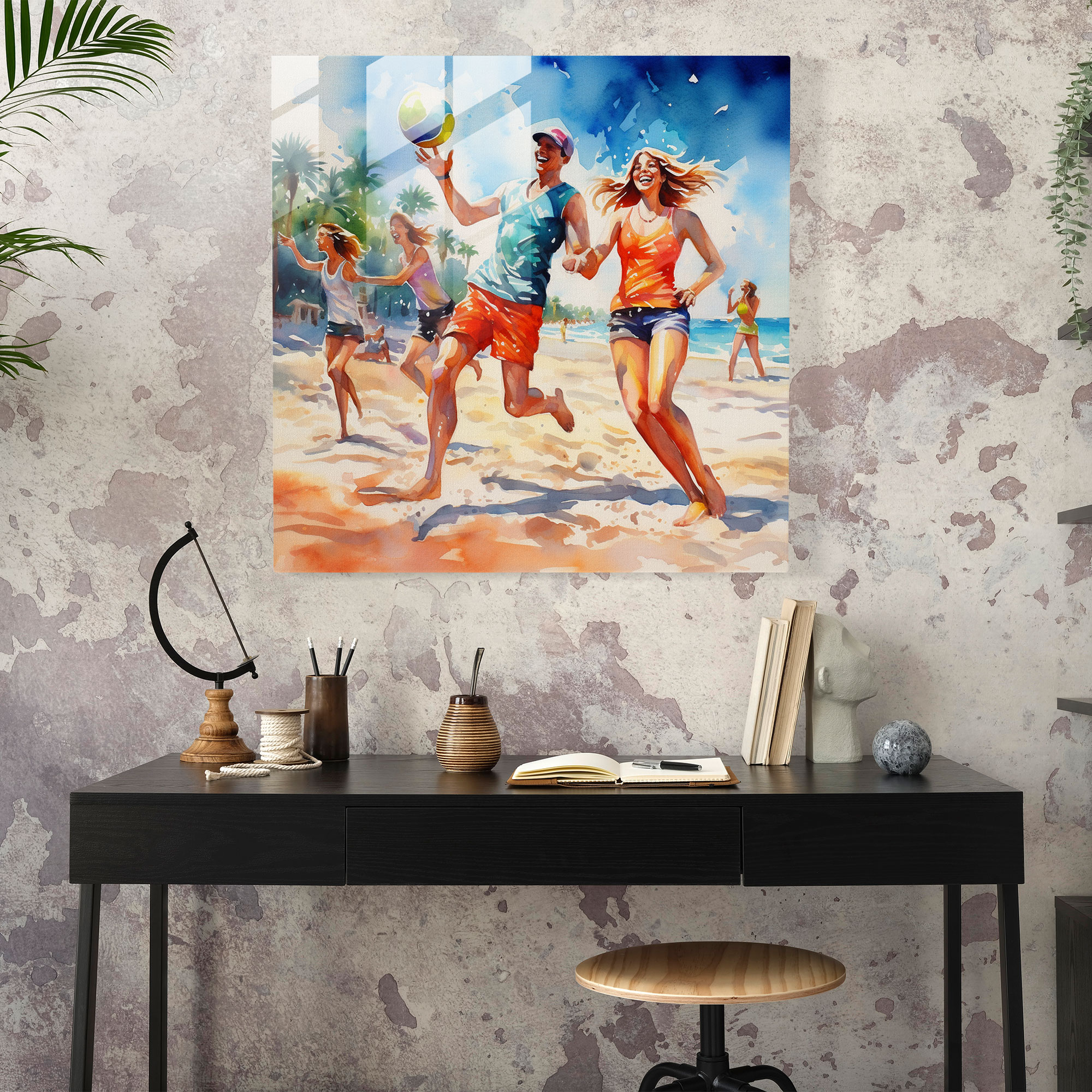 Beach Vibes Glass Print - Beach, Wall Decoration, Vibrant, Energy