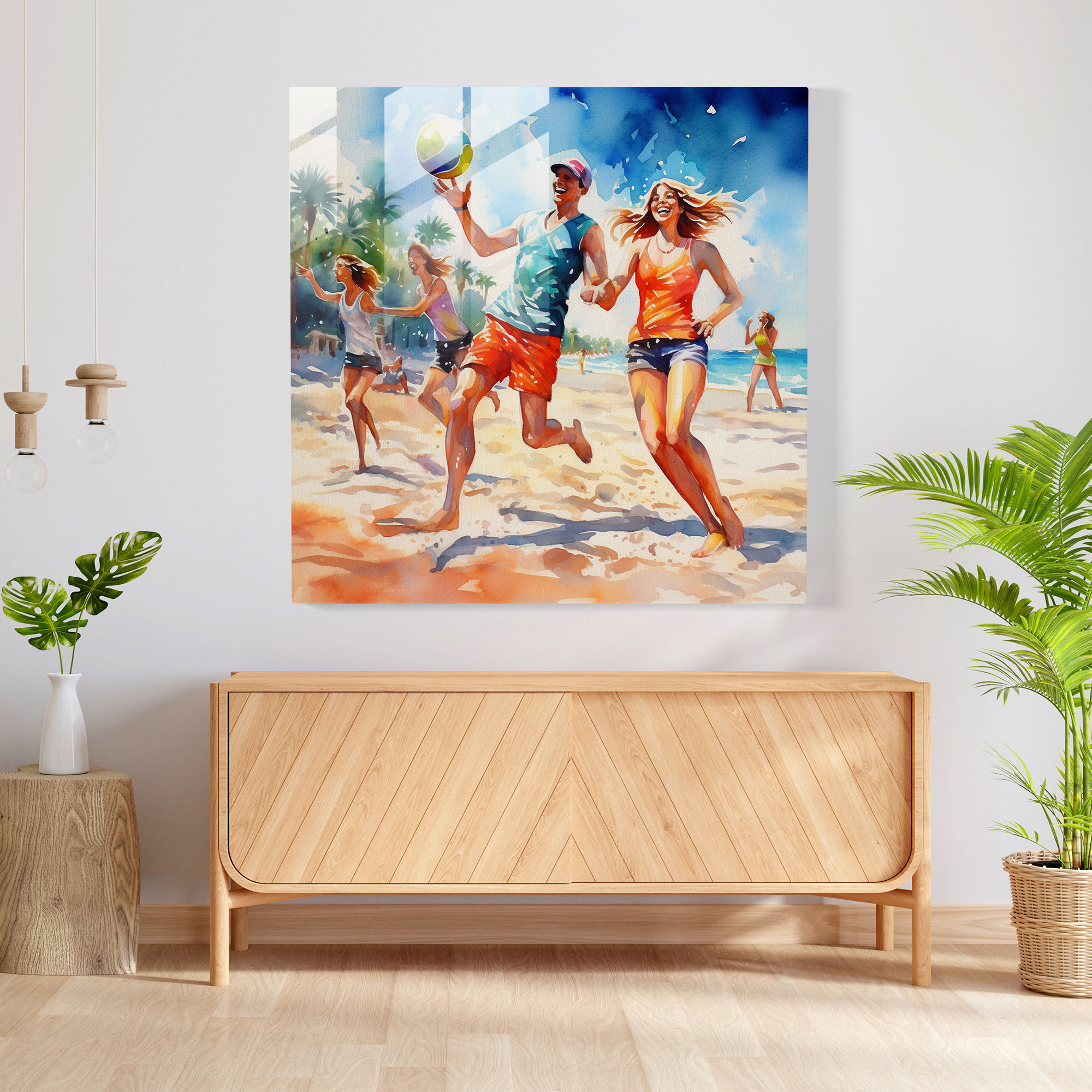 Beach Vibes Glass Print - Beach, Wall Decoration, Vibrant, Energy