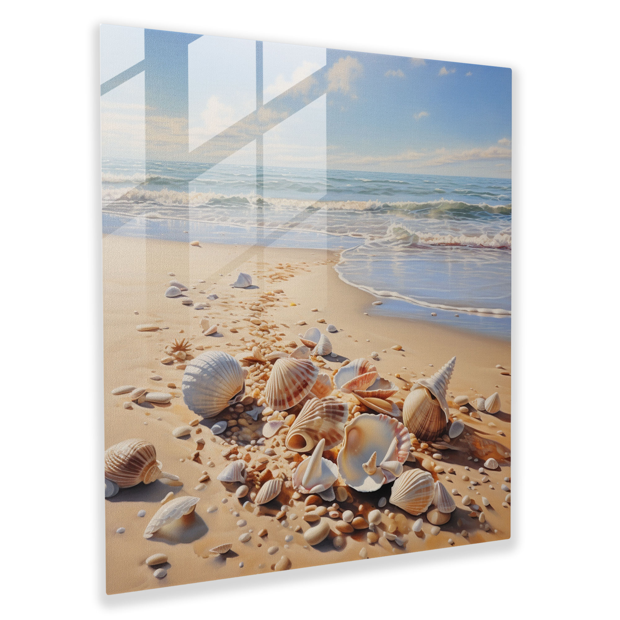 Seashell Treasures Glass Print - Beach, Nostalgia, Glass Print, Seashells
