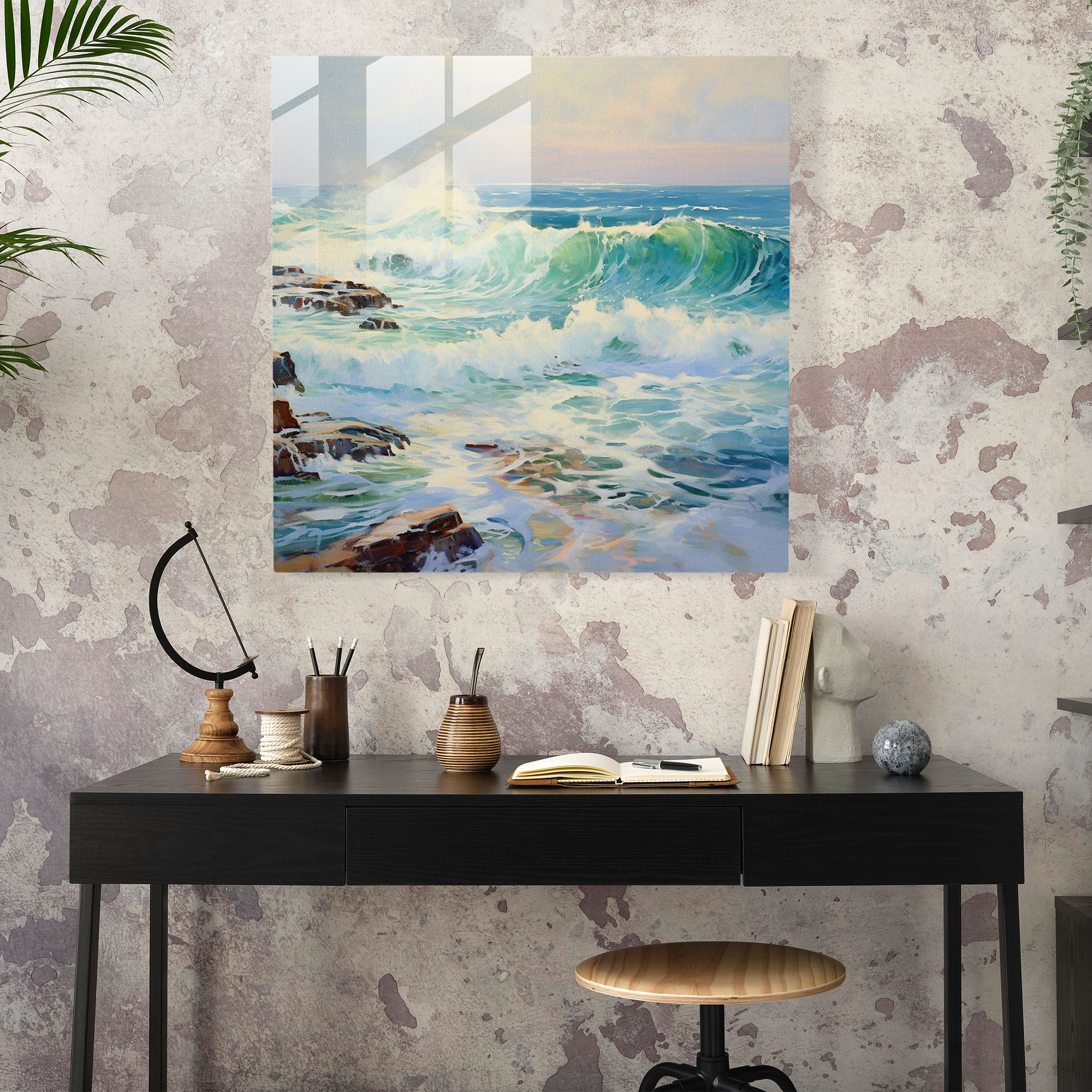 Ocean Serenade Glass Print - Beach, Glass Wall Art, Beach, Natural Beauty