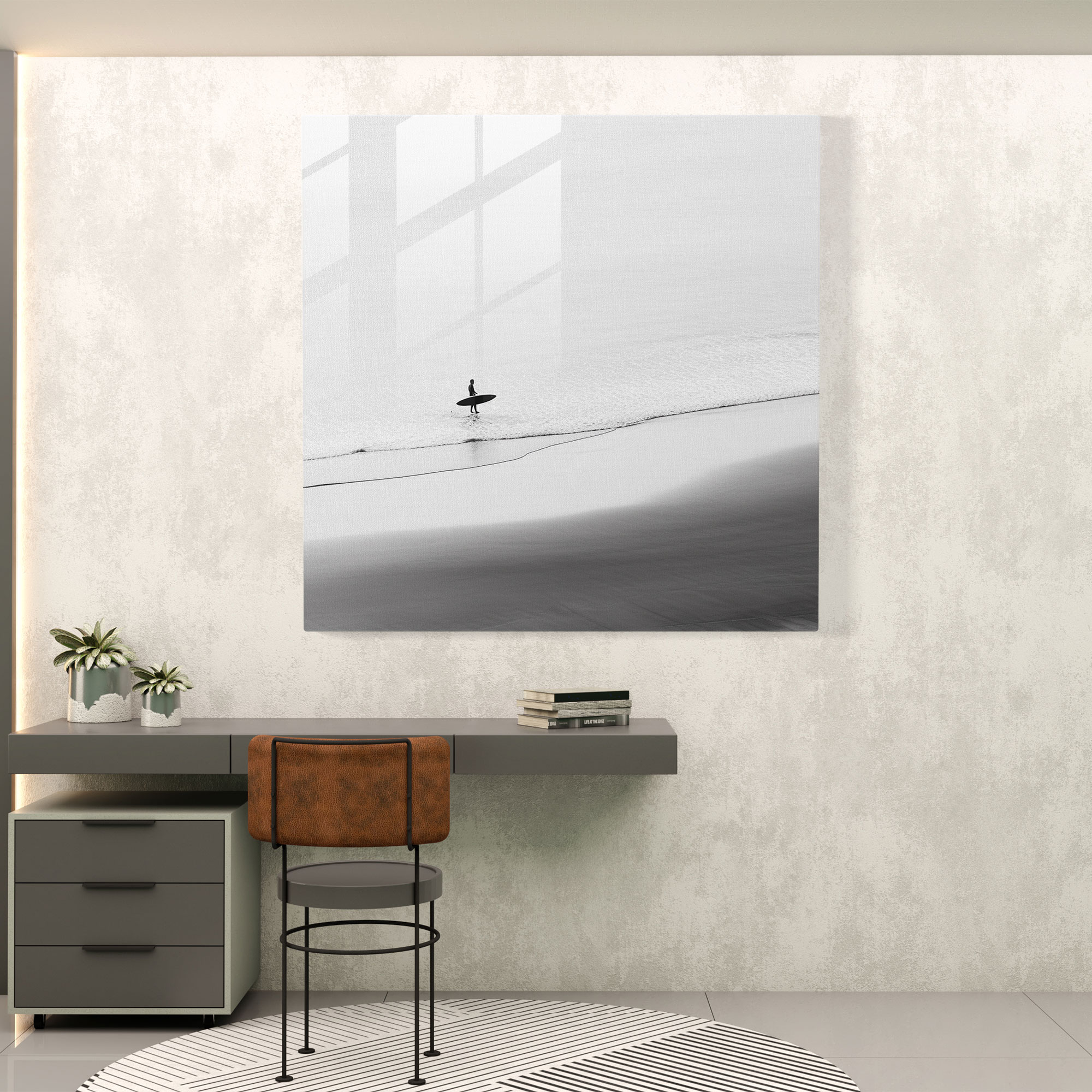 Surfer's Dream Glass Print - Beach, Wall Decoration, Freedom, Beach