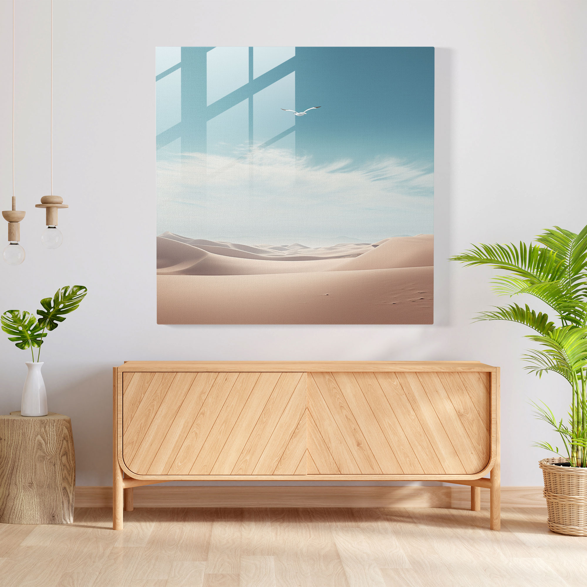 Seagull Horizon Glass Print - Beach, Beach, Glass Print, Glass Art