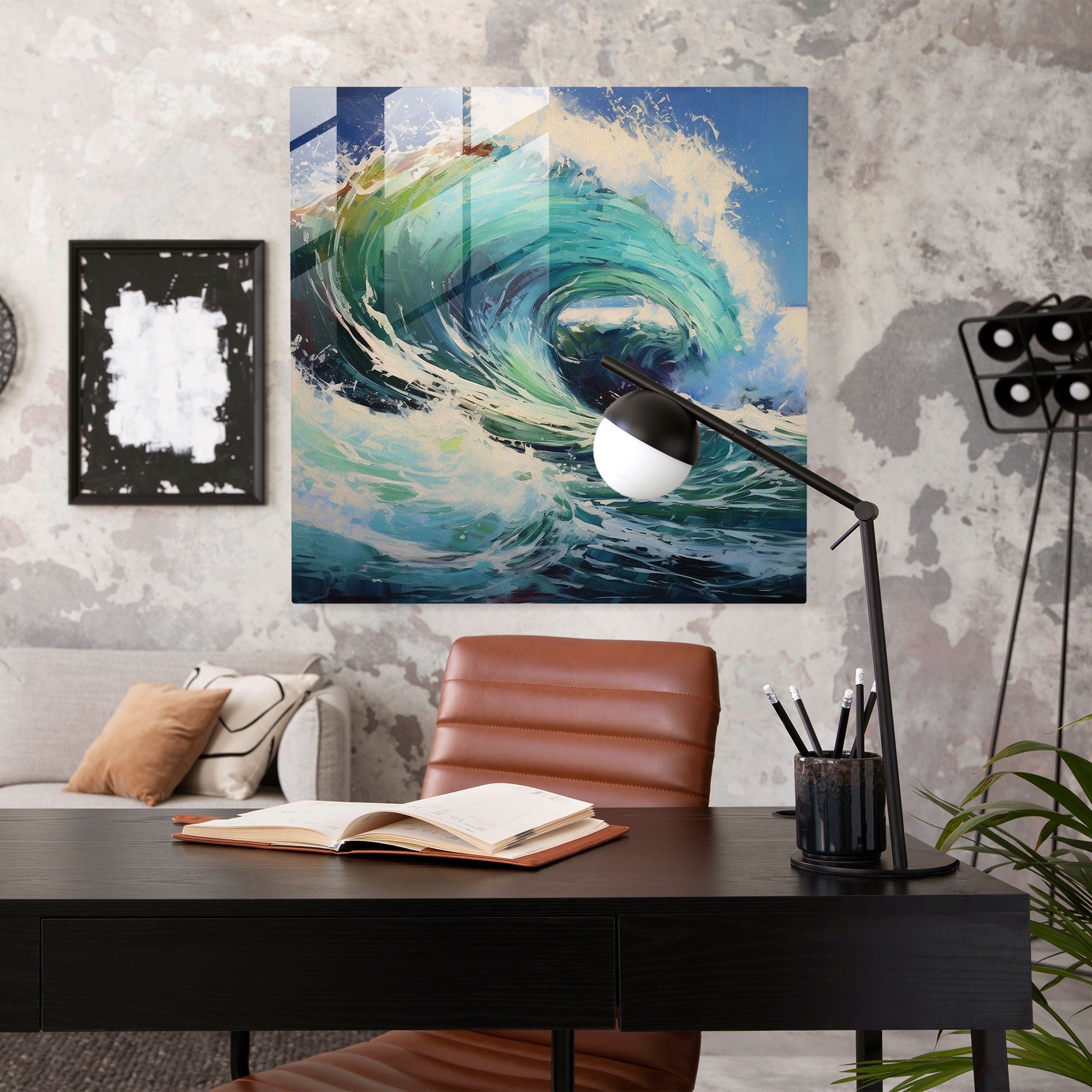 Crashing Waves Glass Print - Beach, Glass Wall Art, Ocean Energy, Wall Decoration